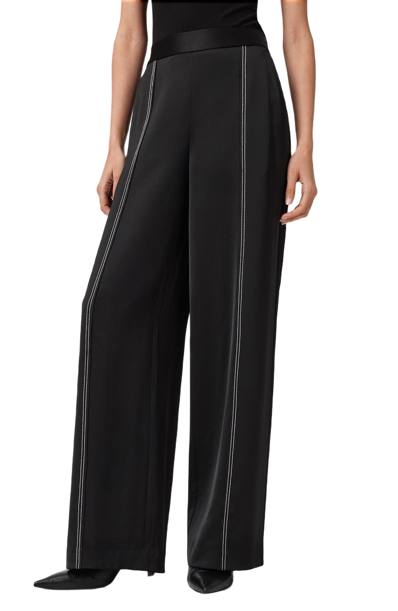Theah Topstitch Wide Leg Pants - image 1