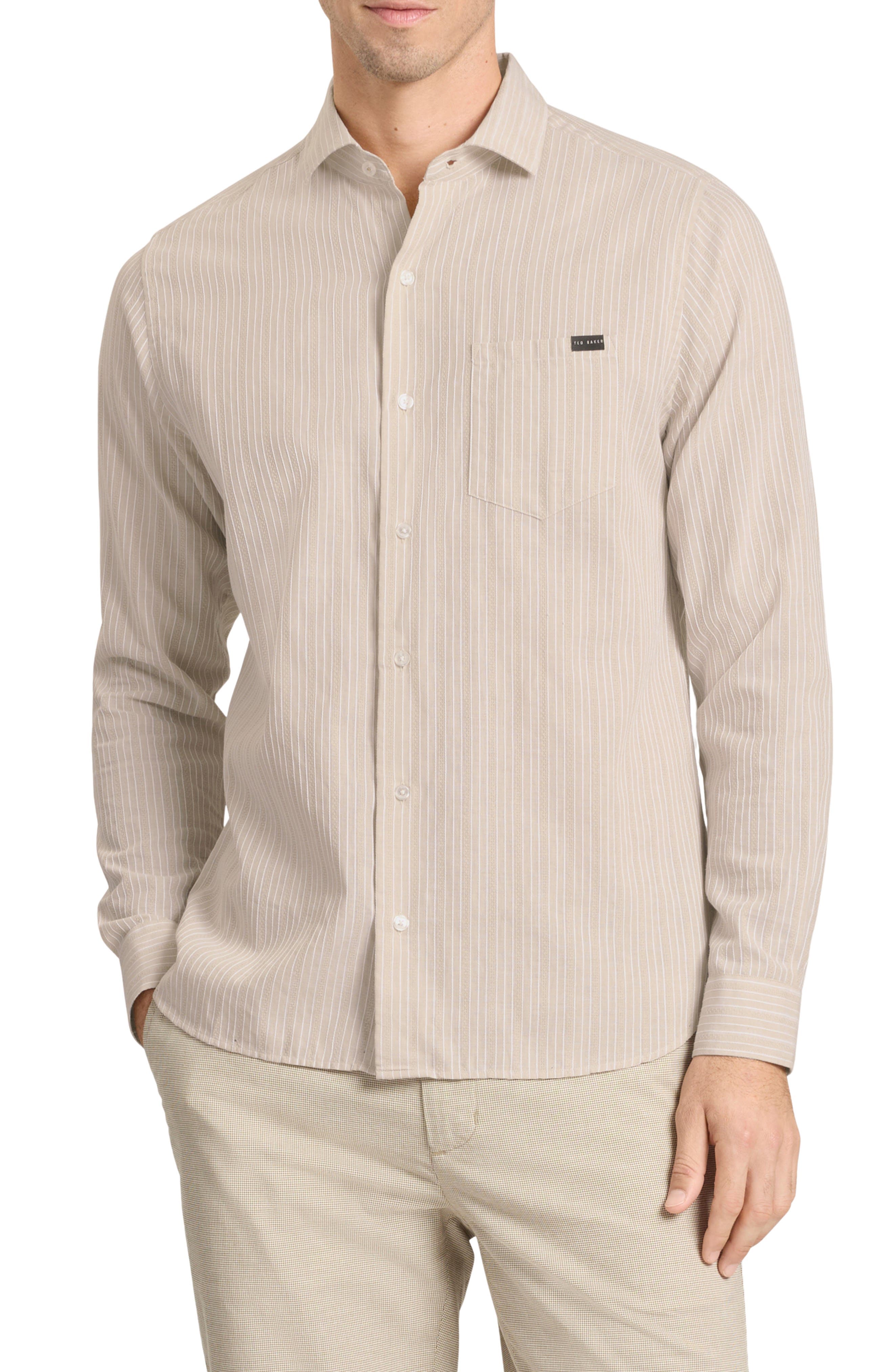 Stripe Long Sleeve Button-Up Shirt - image 1