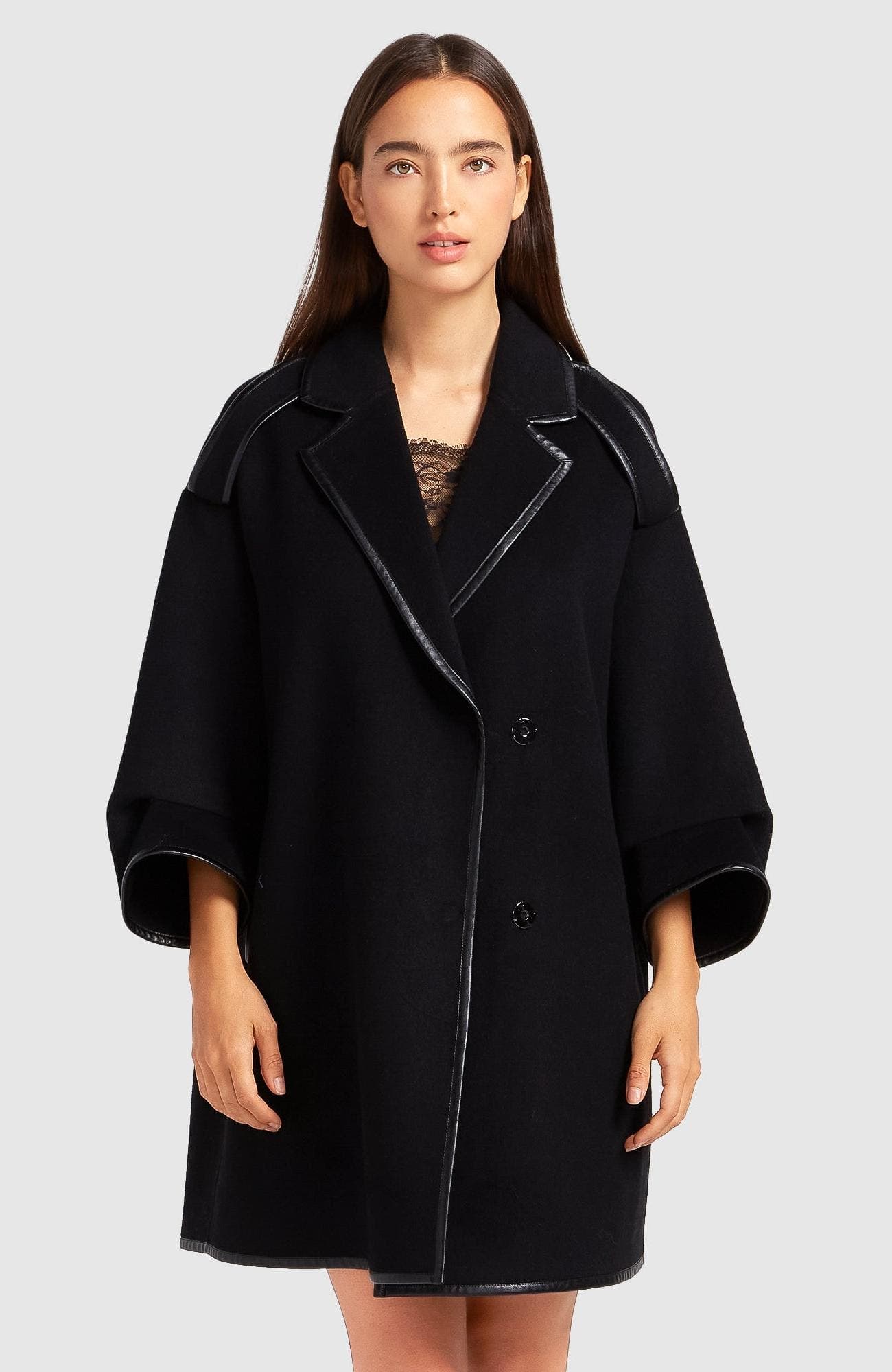 Incomplete Kiss Trimmed Coat - image 1