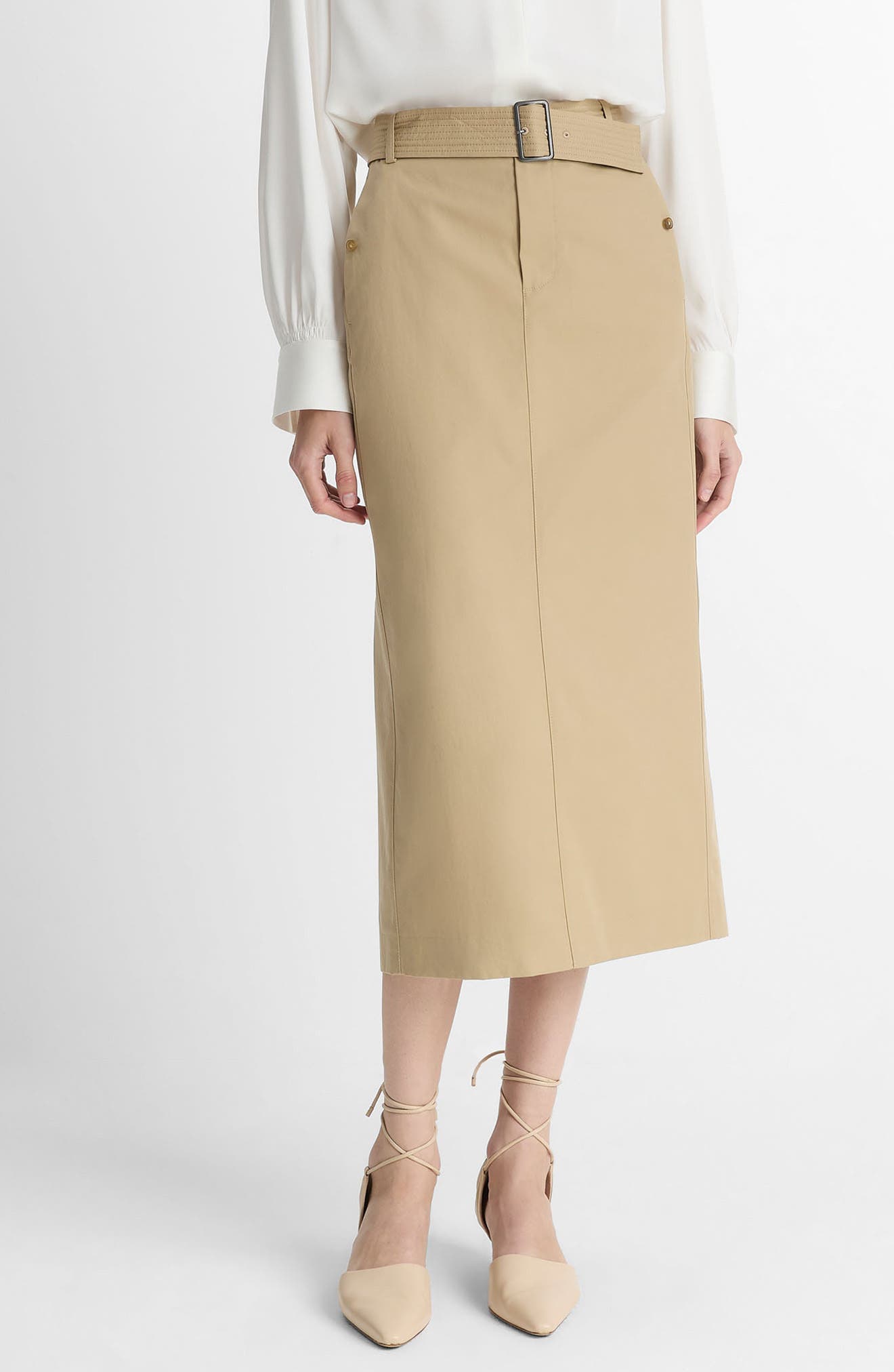 Belted Midi Pencil Skirt - image 1