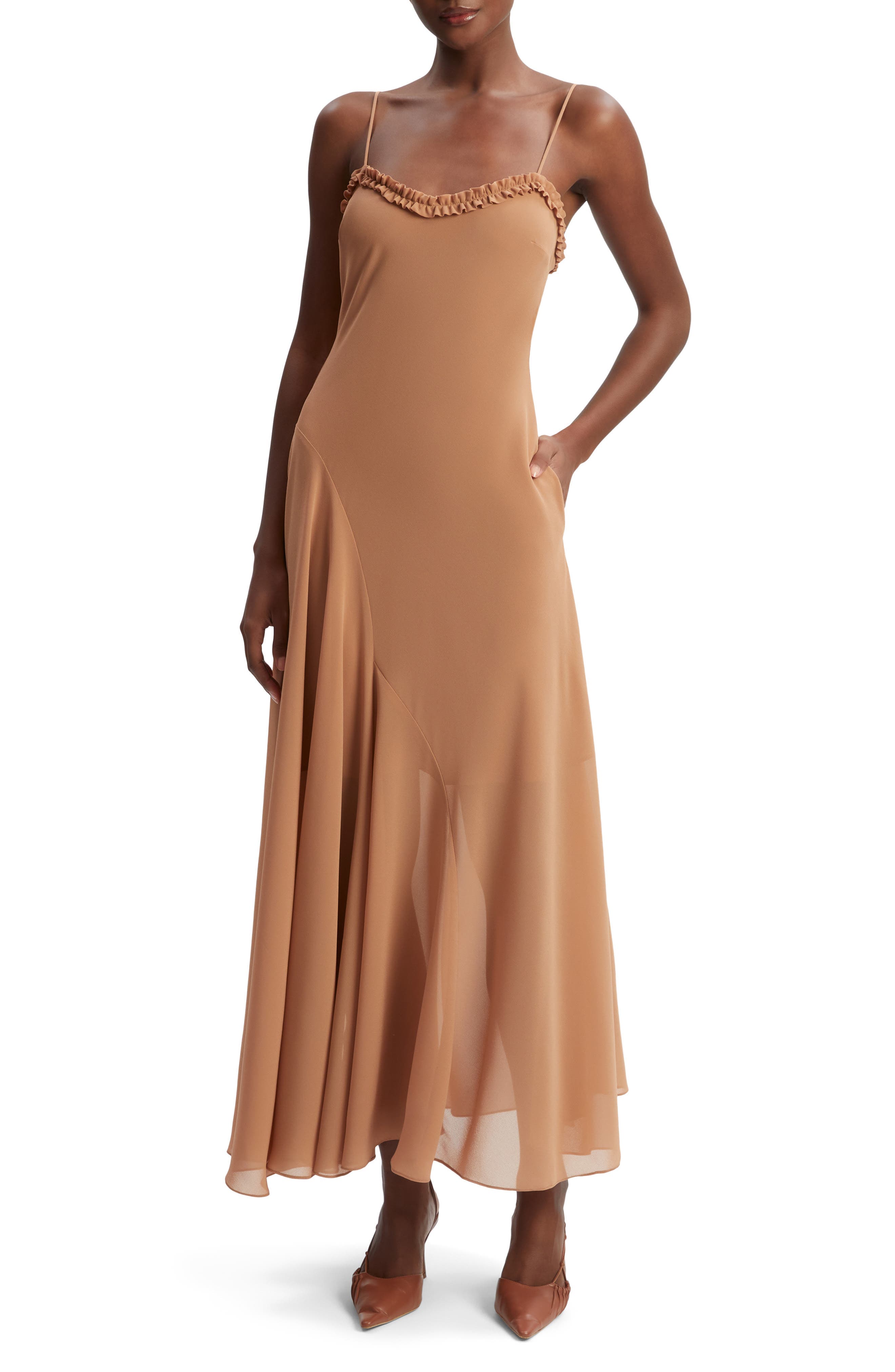 Tatian Frill Trim Maxi Dress - image 1