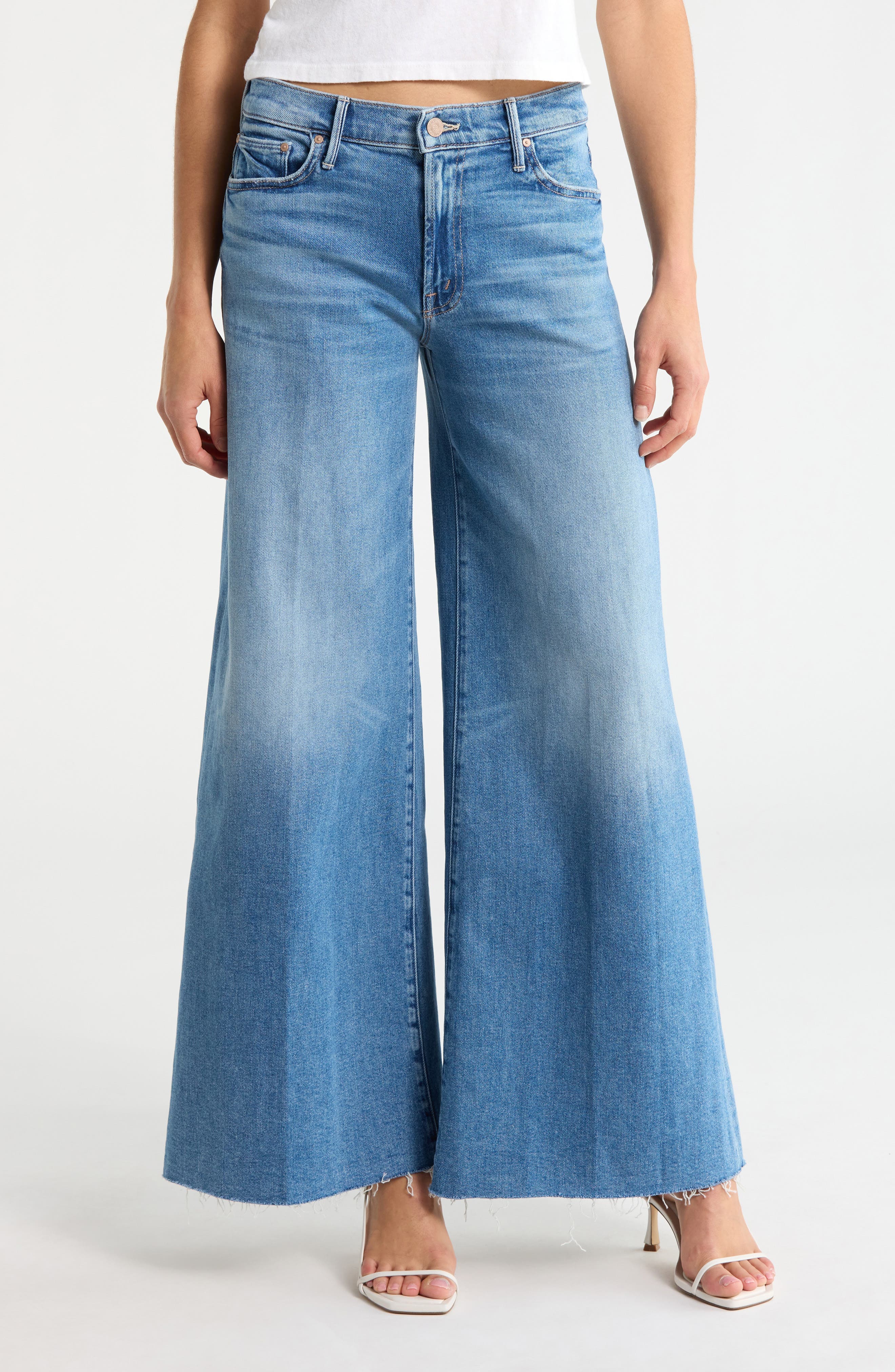 The Swisher Sneak Raw Hem High Waist Super Wide Leg Jeans - image 1