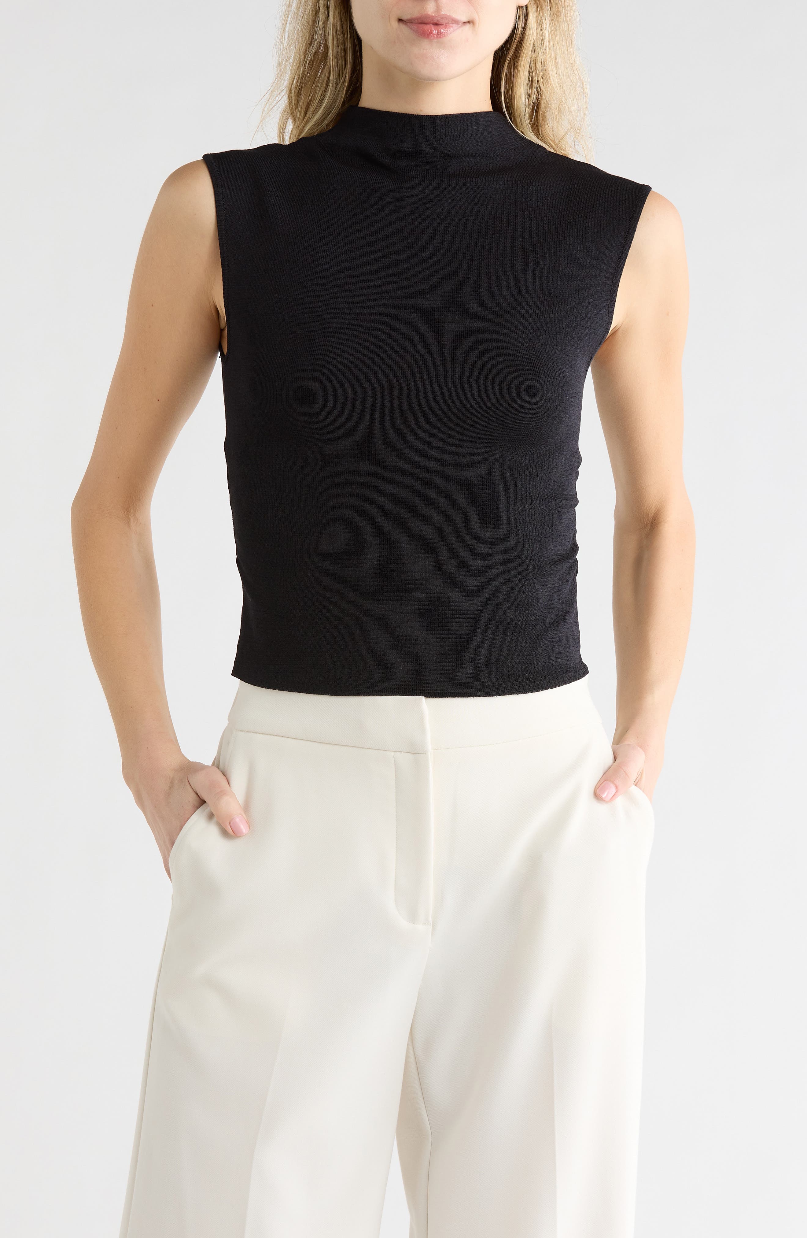 Mock Neck Ruched Tank - image 1