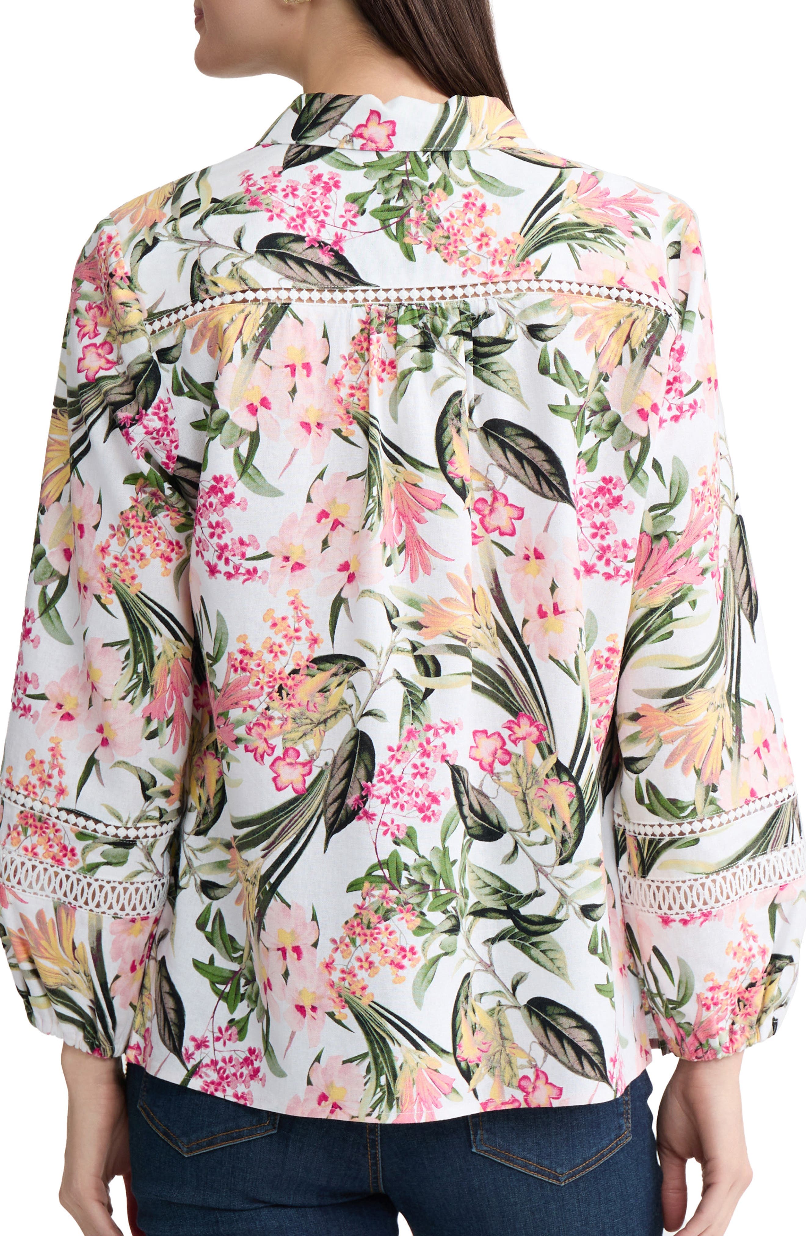 Floral Linen Blend Button-Up Shirt - image 2