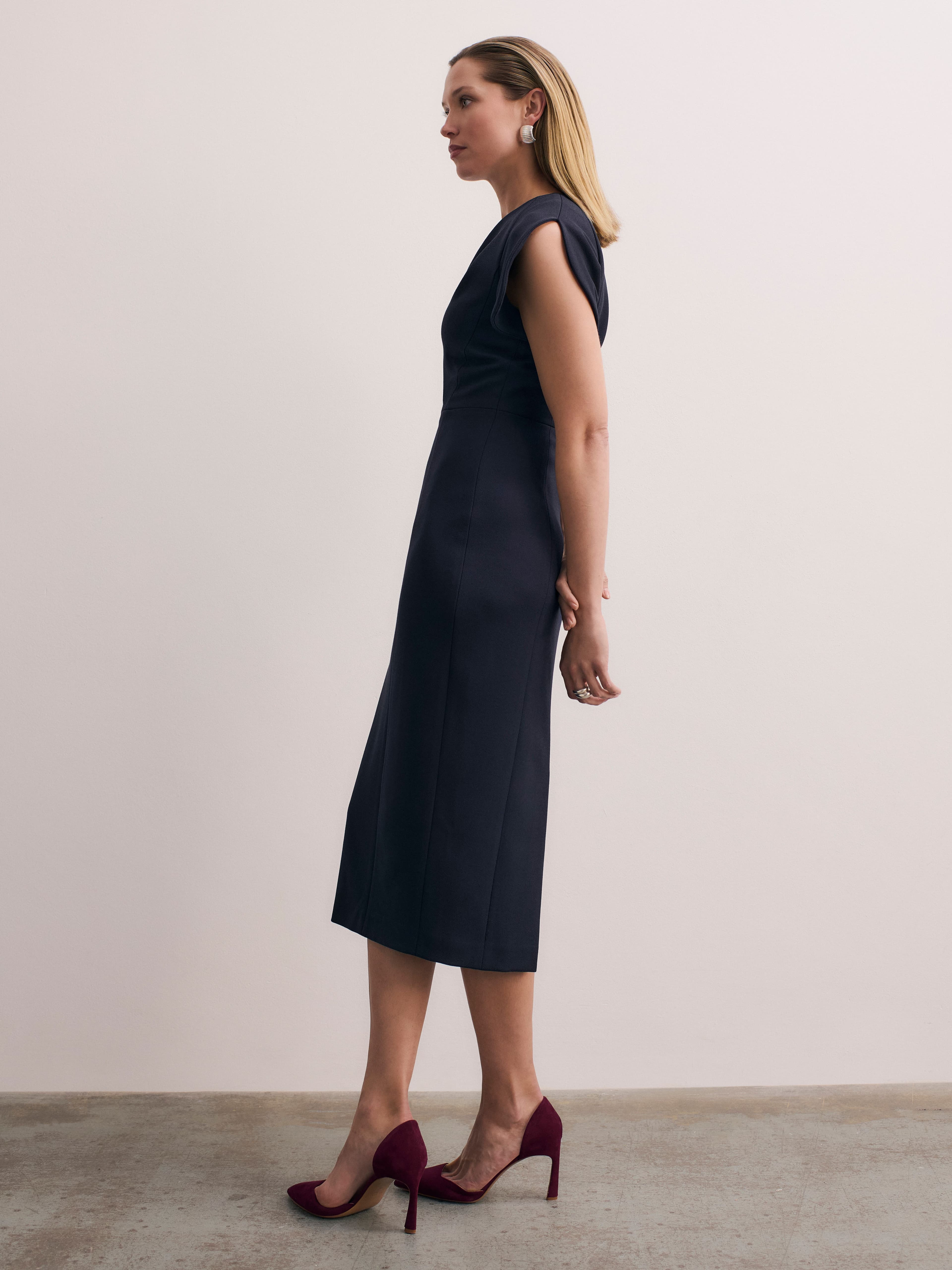 Paola Sculpt Stretch Crepe Dress - image 2