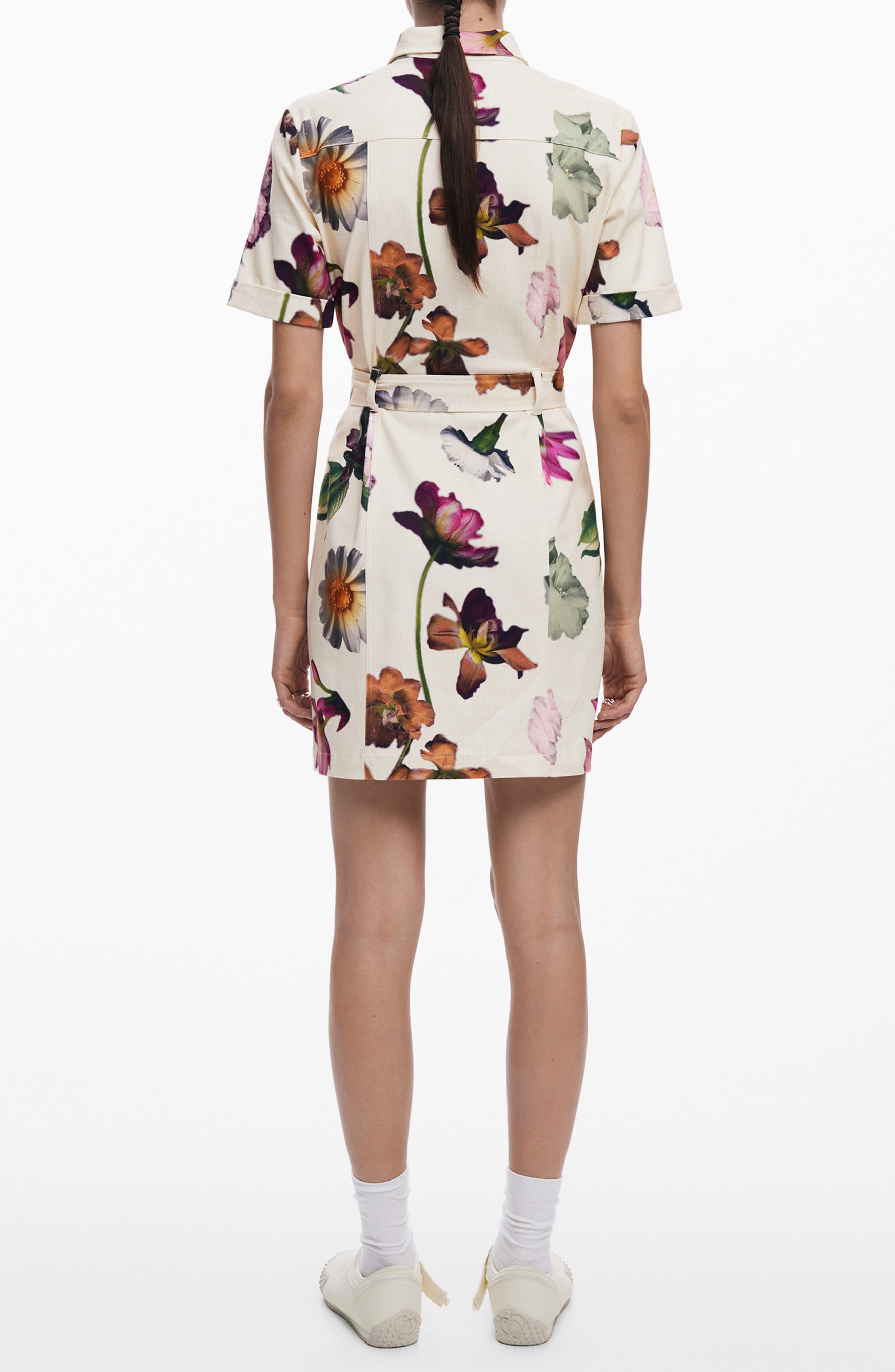 Floral Belted Mini Shirtdress - image 2