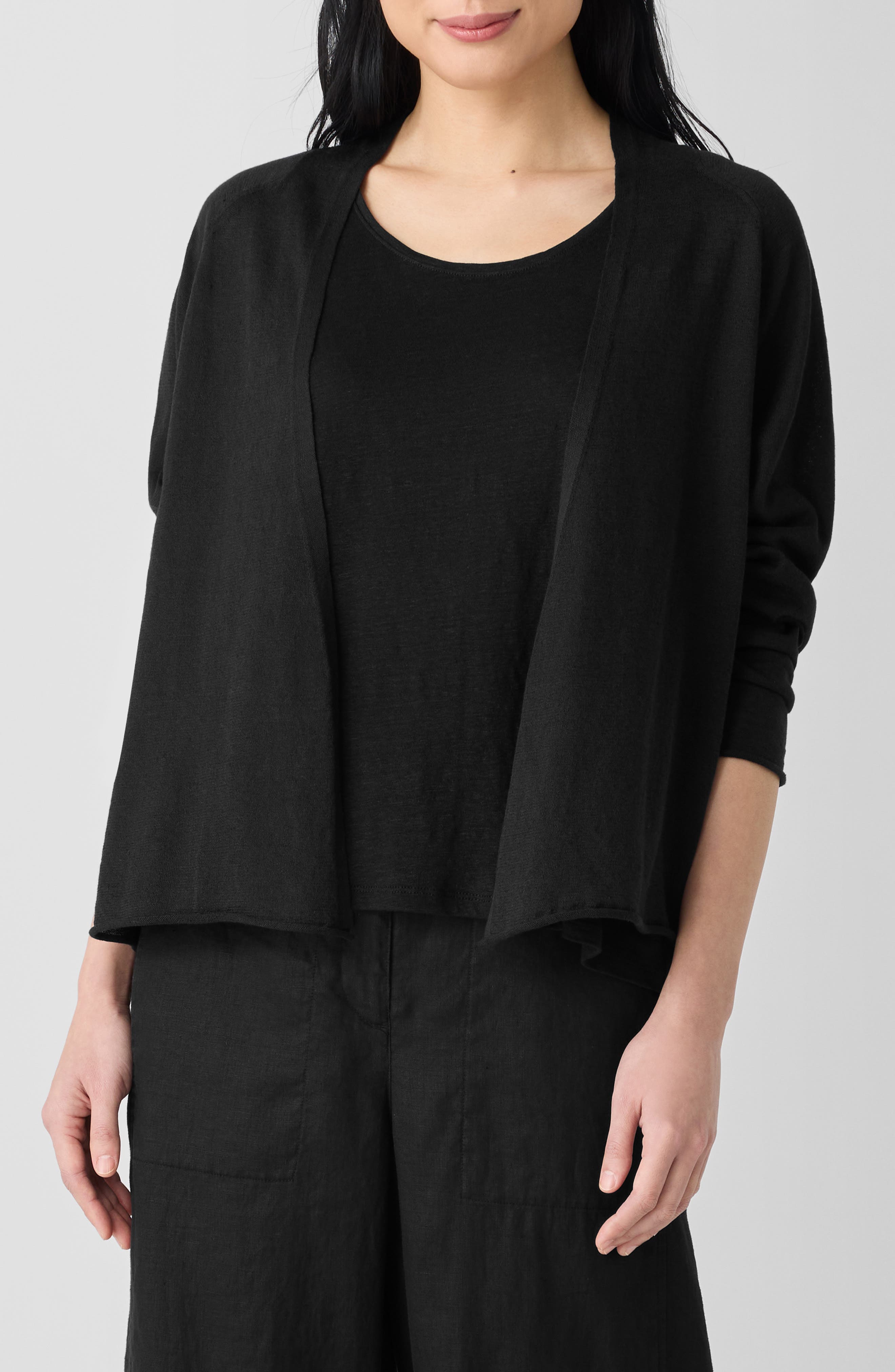 Organic Linen & Organic Cotton Open Front Cardigan - image 1