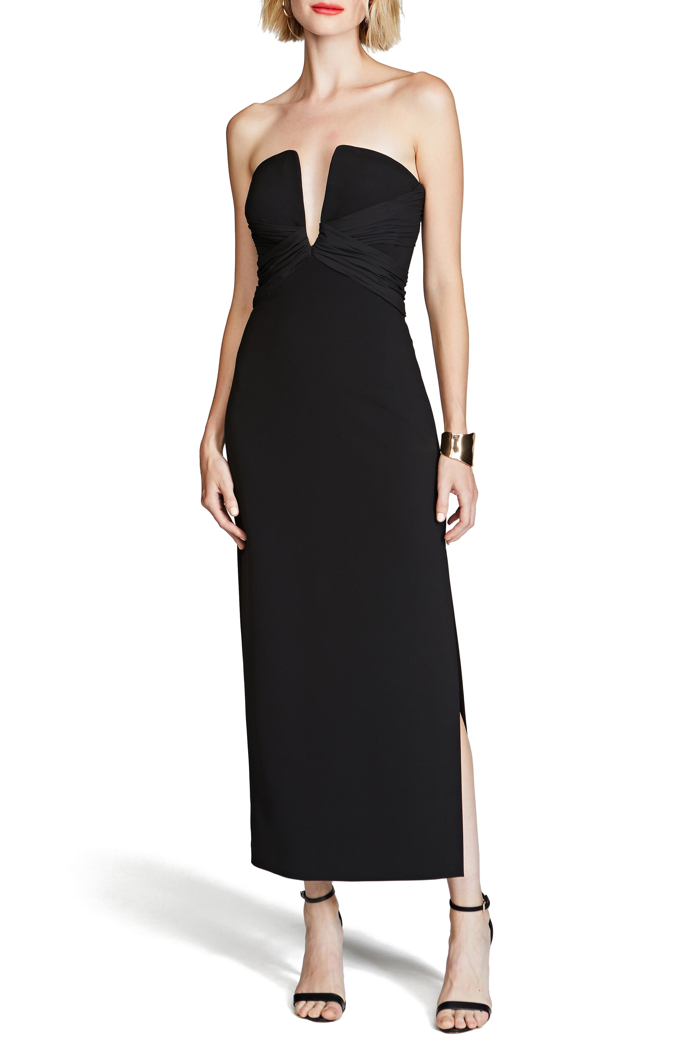 Marguerite Strapless Cotton Blend Crepe Midi Dress - image 1