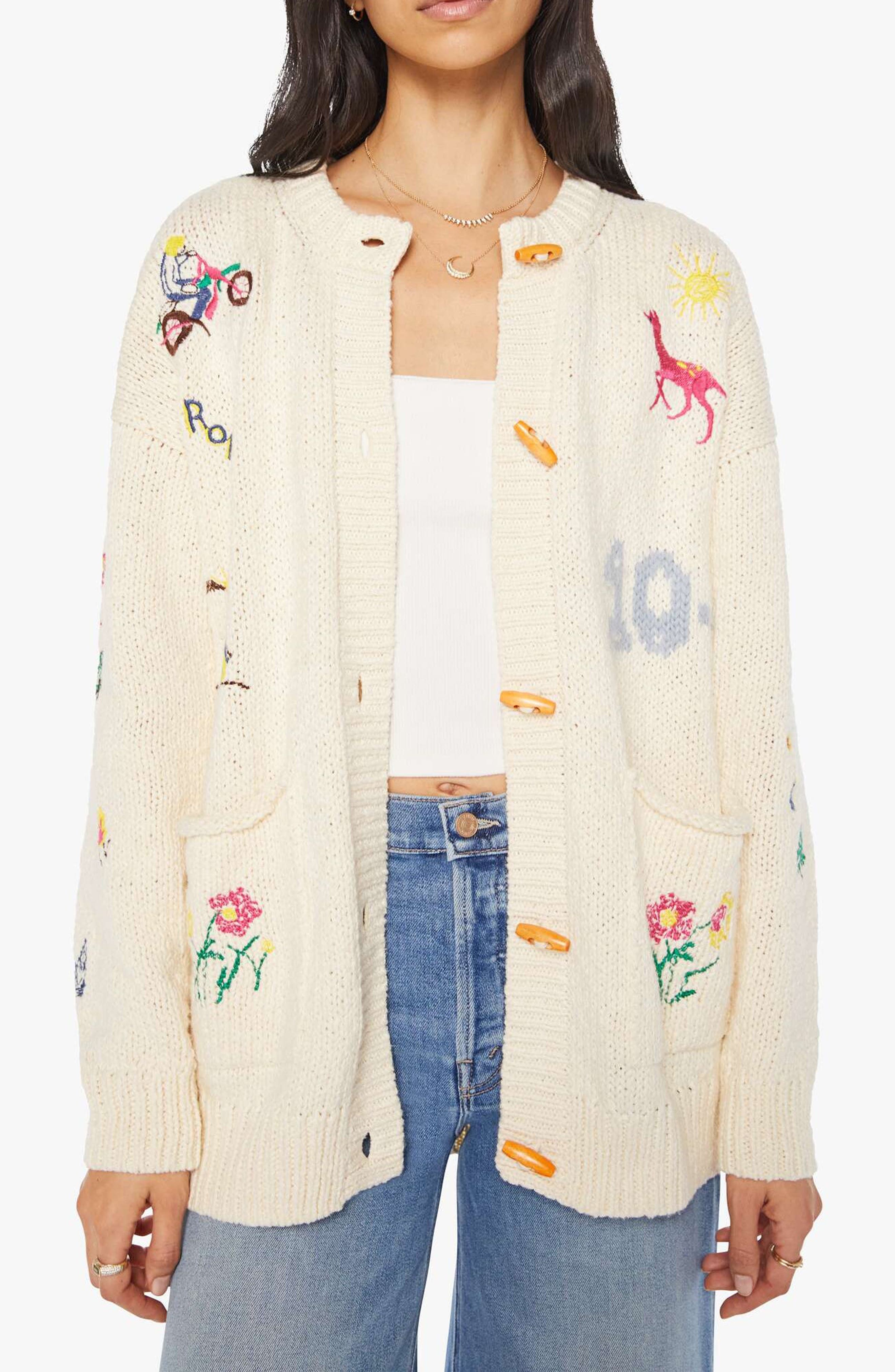 The Long Drop Embroidered Cardigan - image 1