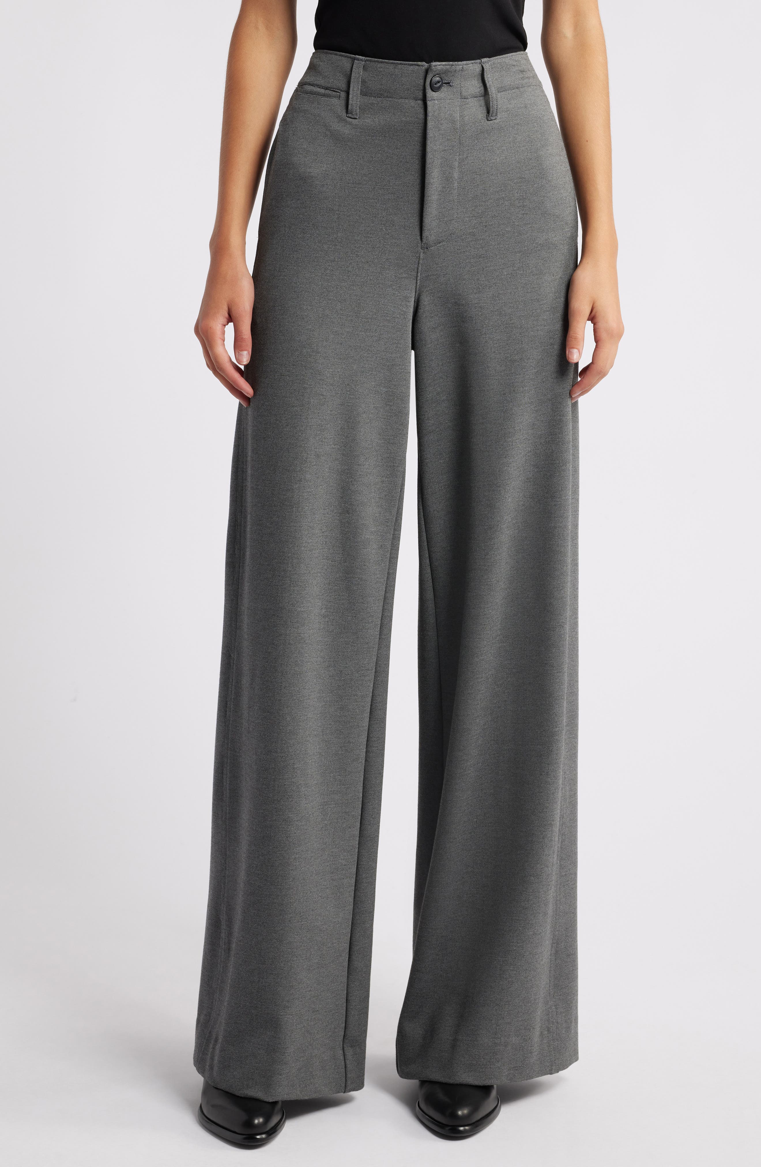 Sofie High Waist Wide Leg Ponte Knit Pants - image 1