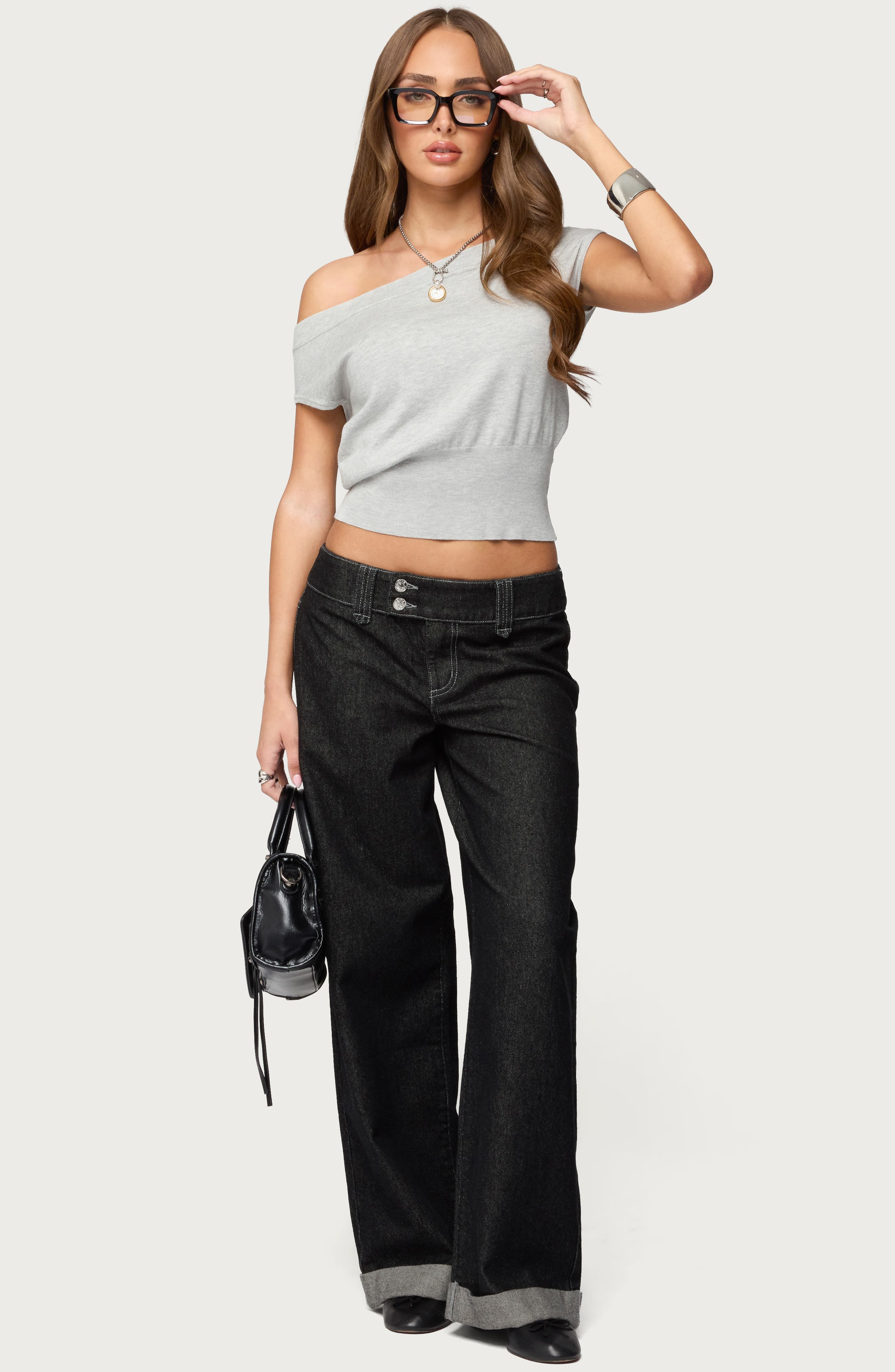 Michaela Off the Shoulder Crop T-Shirt - image 2
