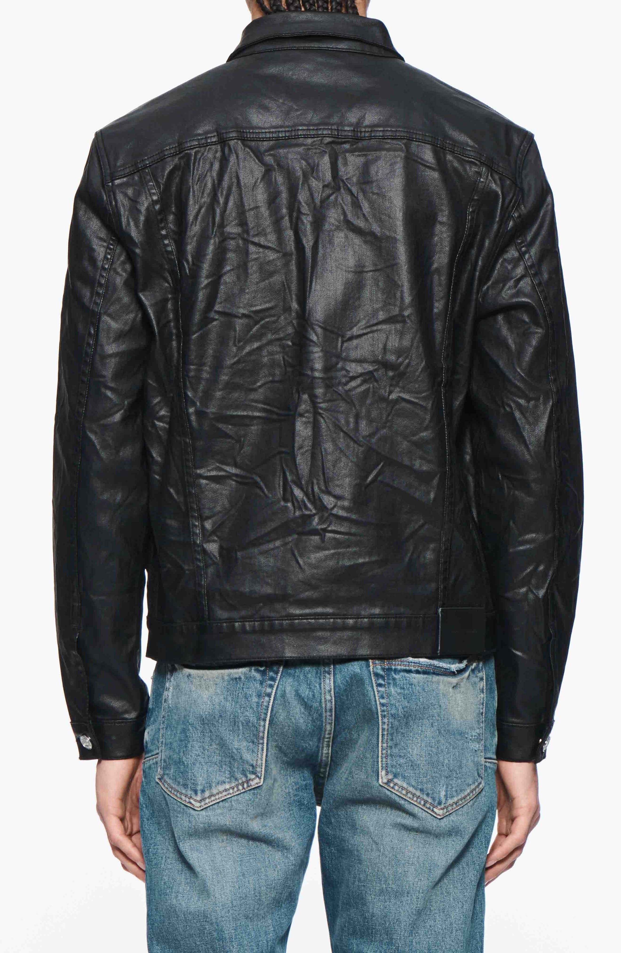 Creased Film Coated Cotton Trucker Jacket - image 2