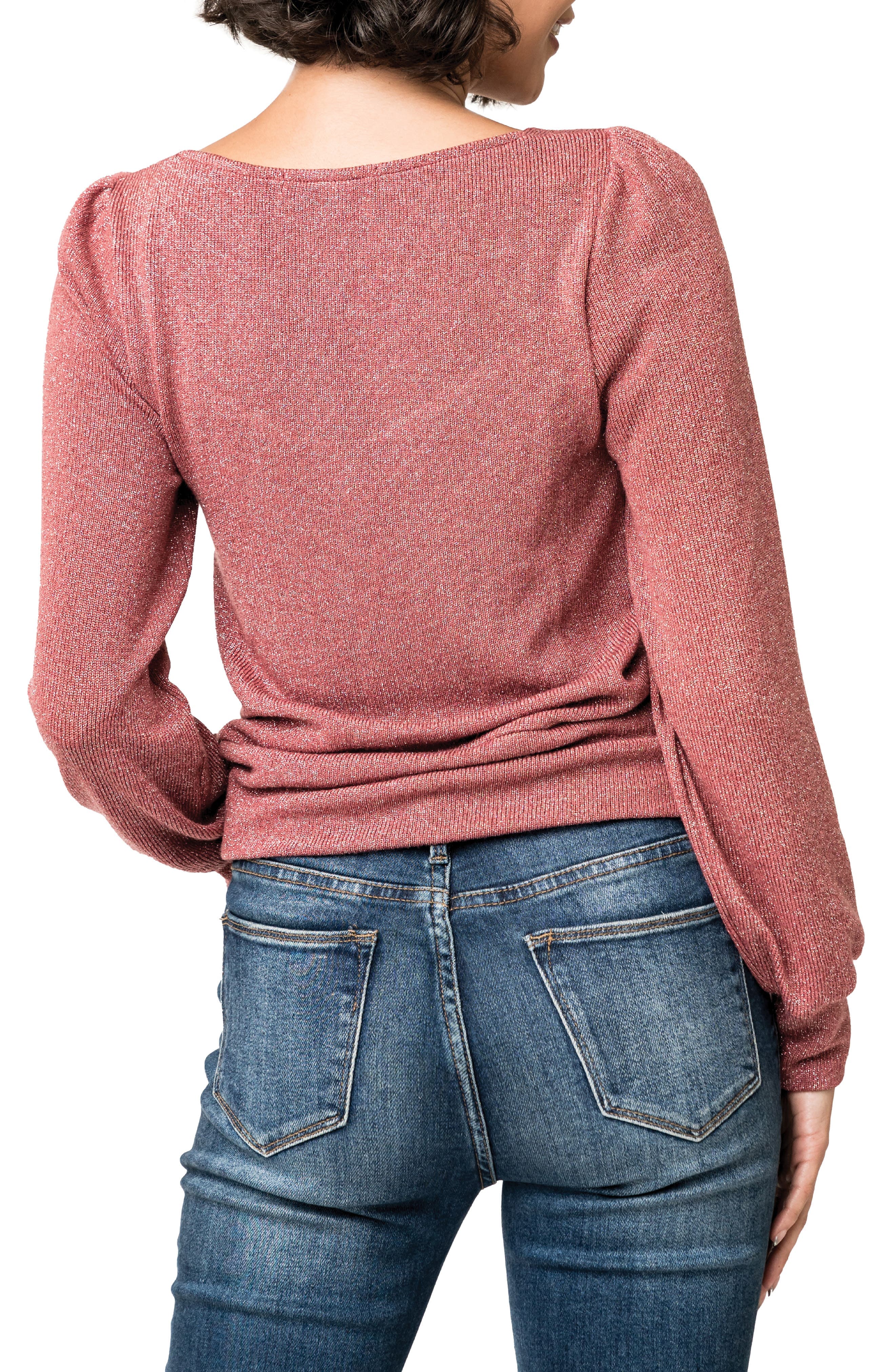 V-Neck Ruched Knit Top - image 2