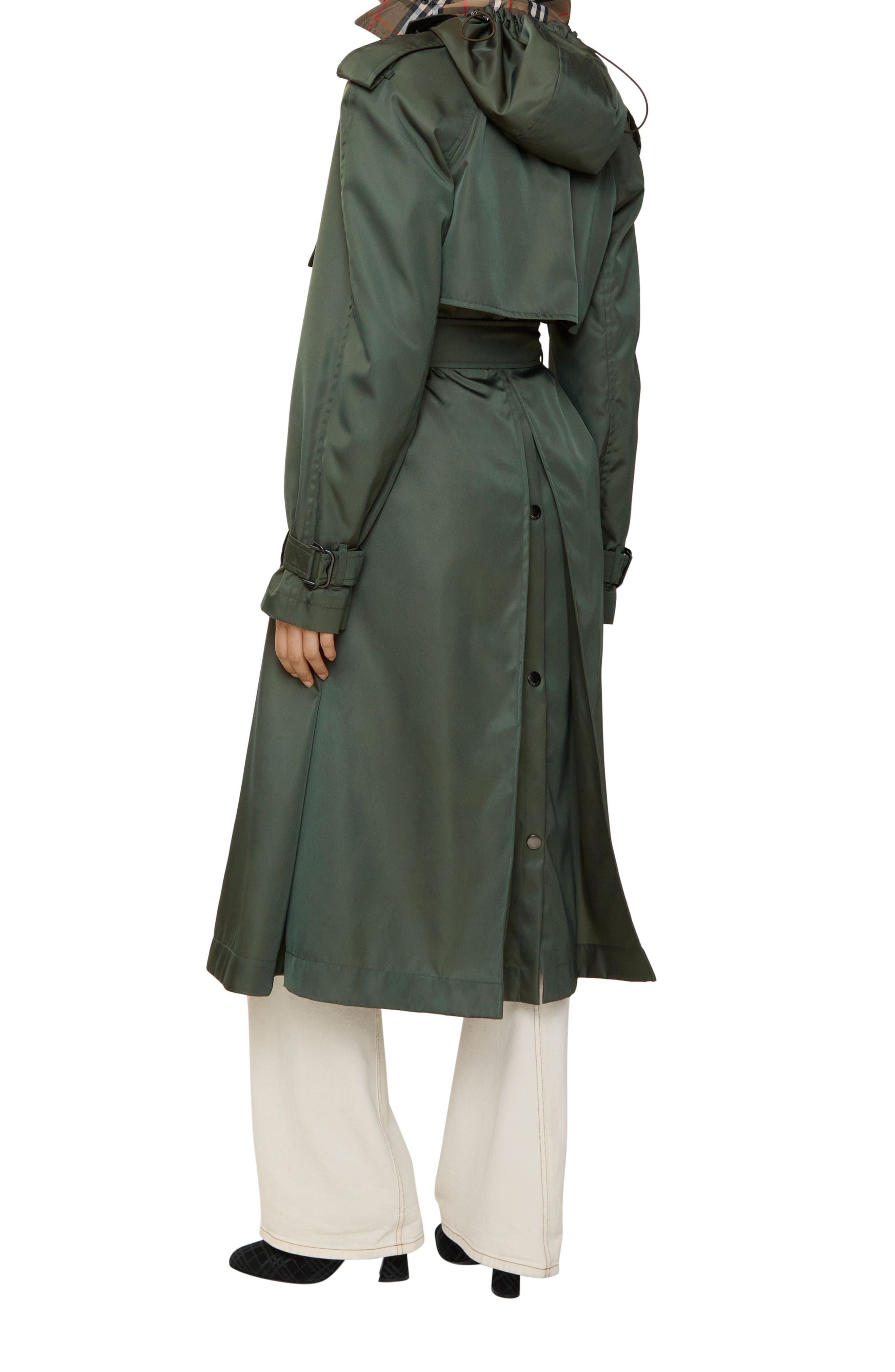 Tilbury Slim Fit Hooded Nylon Trench Coat - image 2