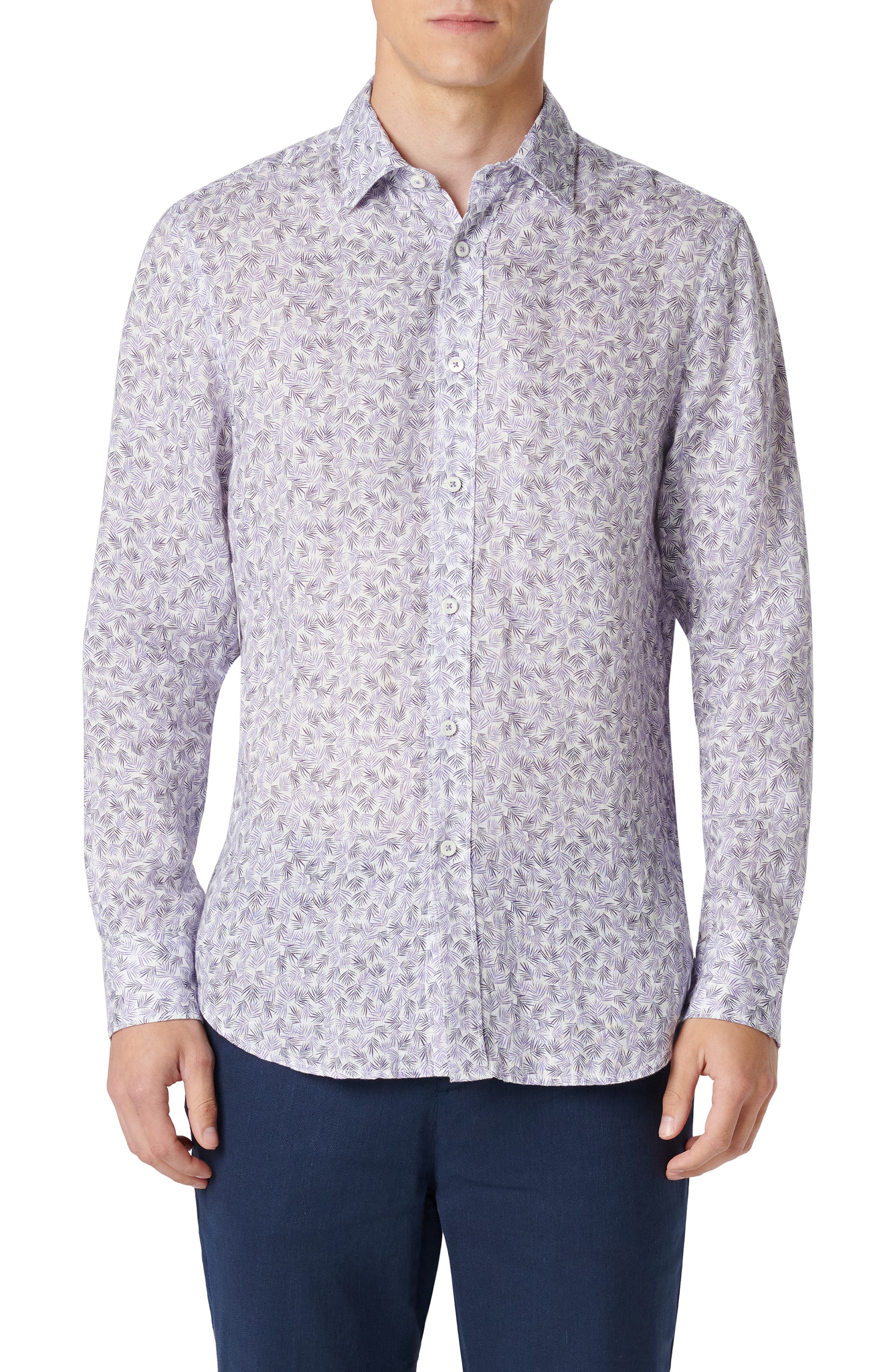 Julian Linen Shaped Fit Button-Up Shirt - image 1