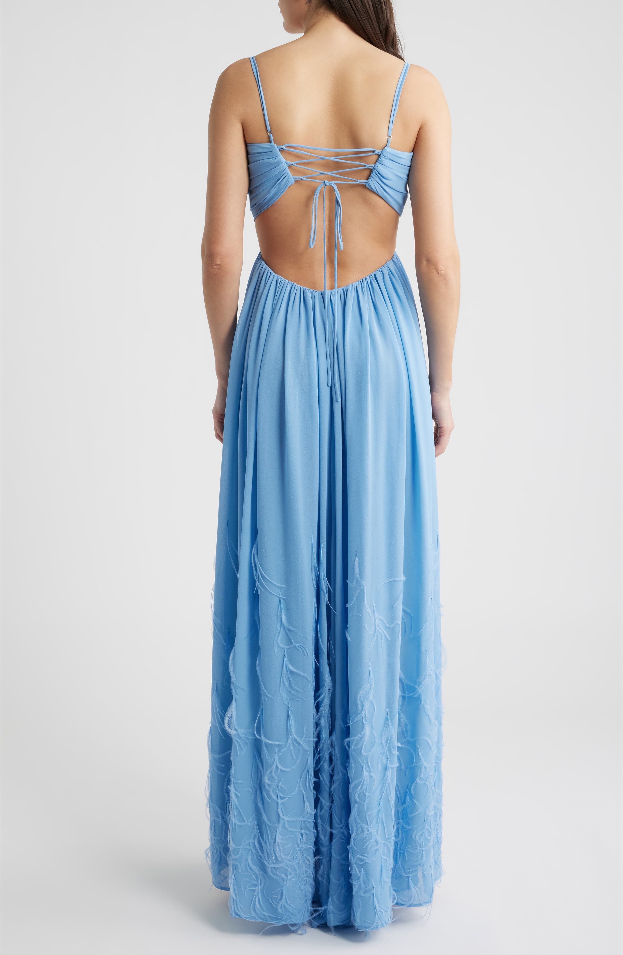 Eli Cutout Feather Trim Gown - image 2