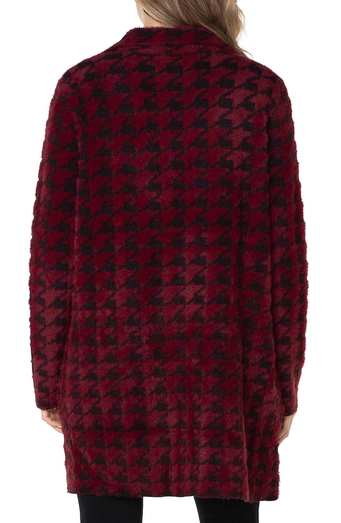 Houndstooth Open Front Sweater Coat - image 2