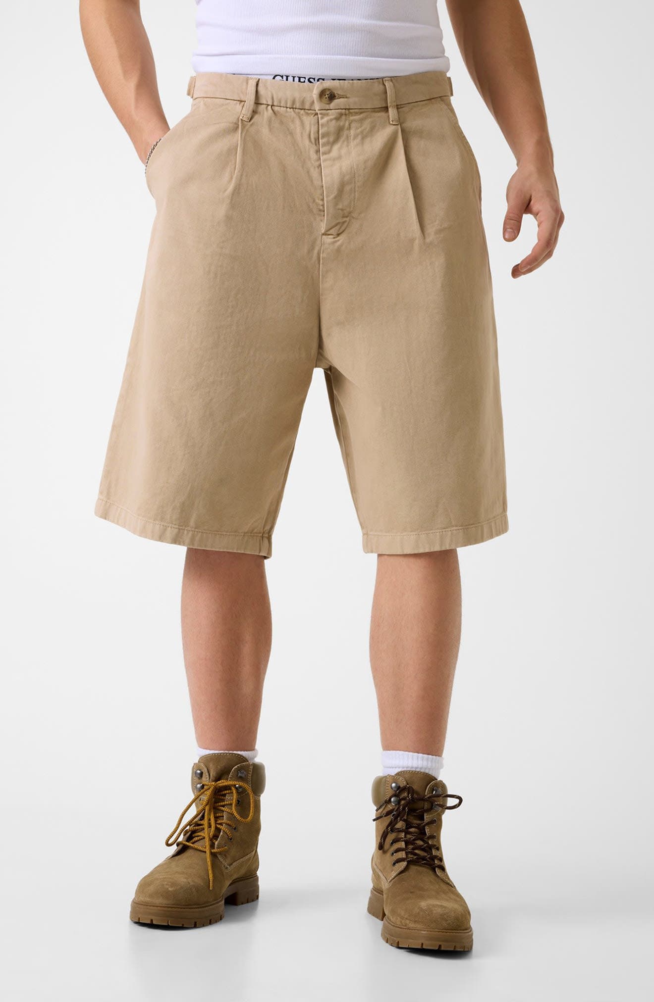 Pleated Baggy Denim Shorts - image 1