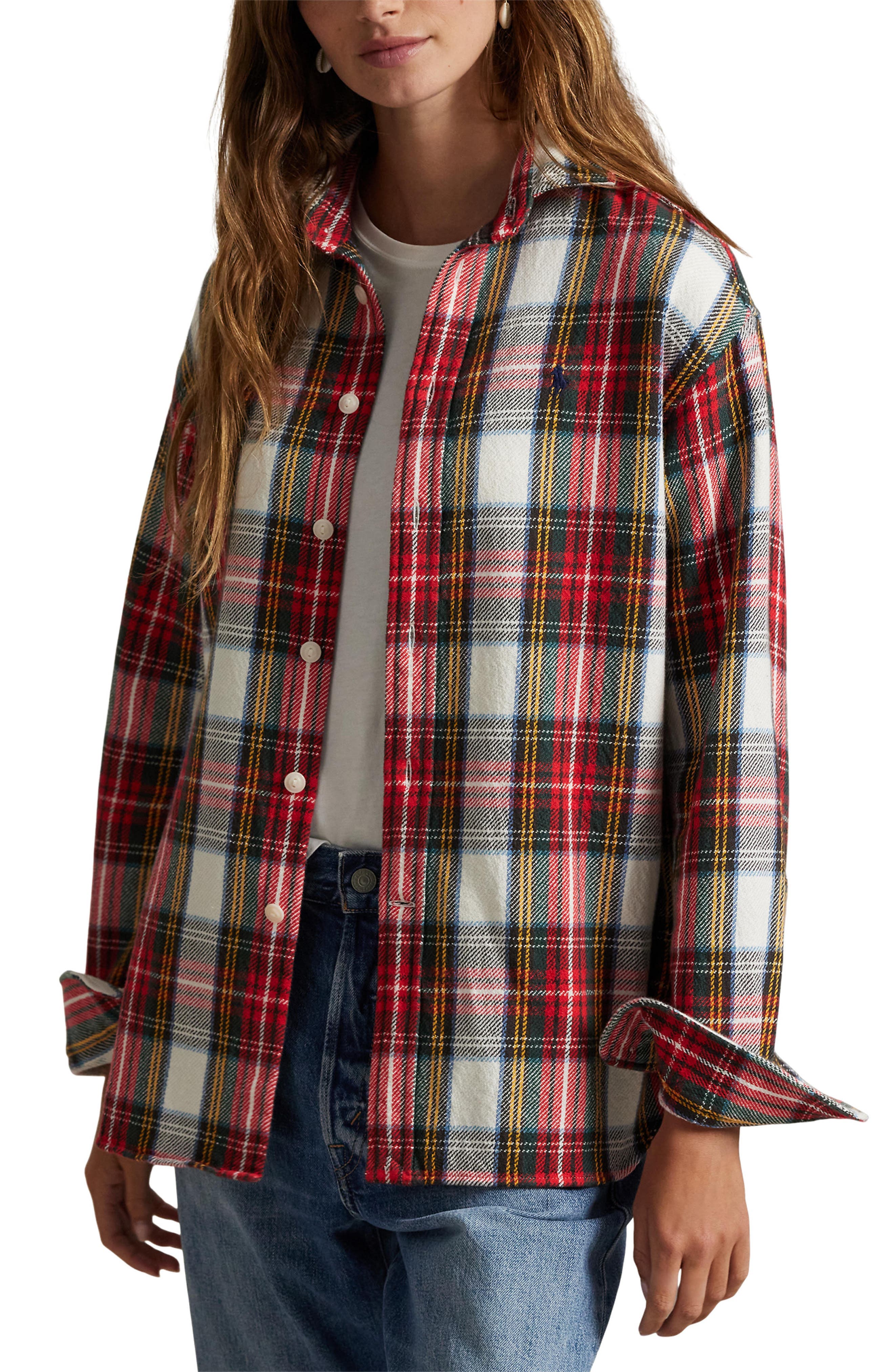 Plaid Relaxed Fit Cotton Button-Up Shirt - image 1