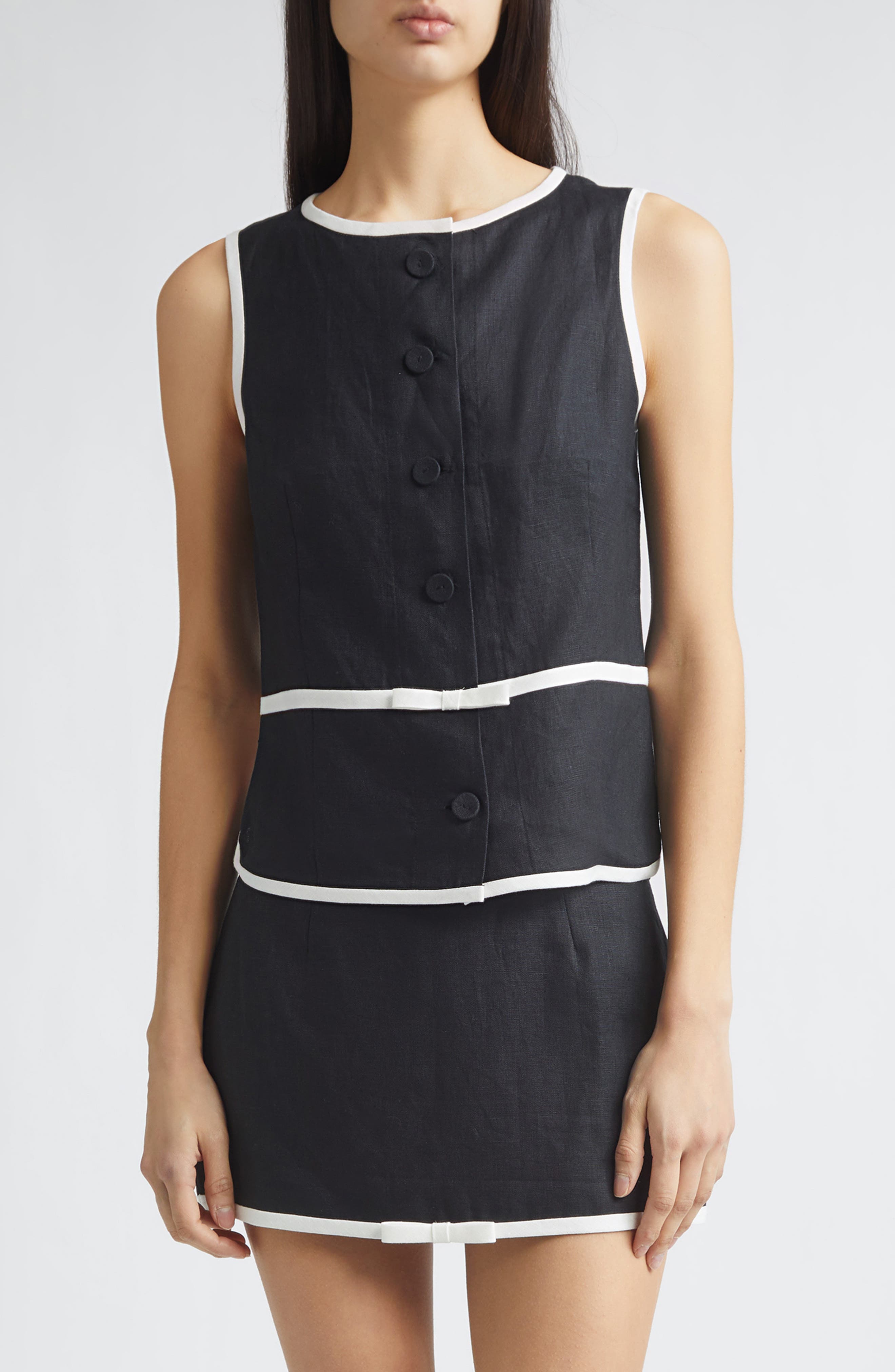 Gender Inclusive Pauline Linen Bow Top - image 1