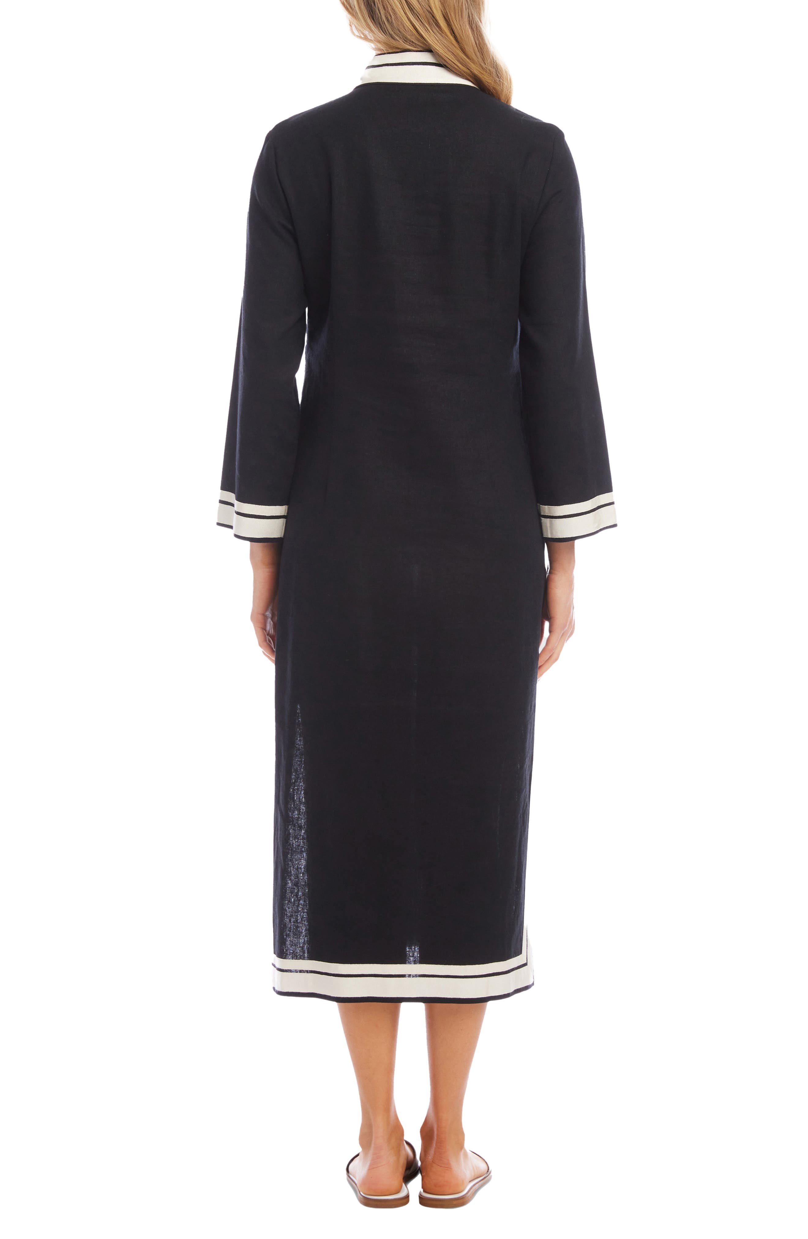 The St. Tropez Long Sleeve Linen Blend Midi Dress - image 2