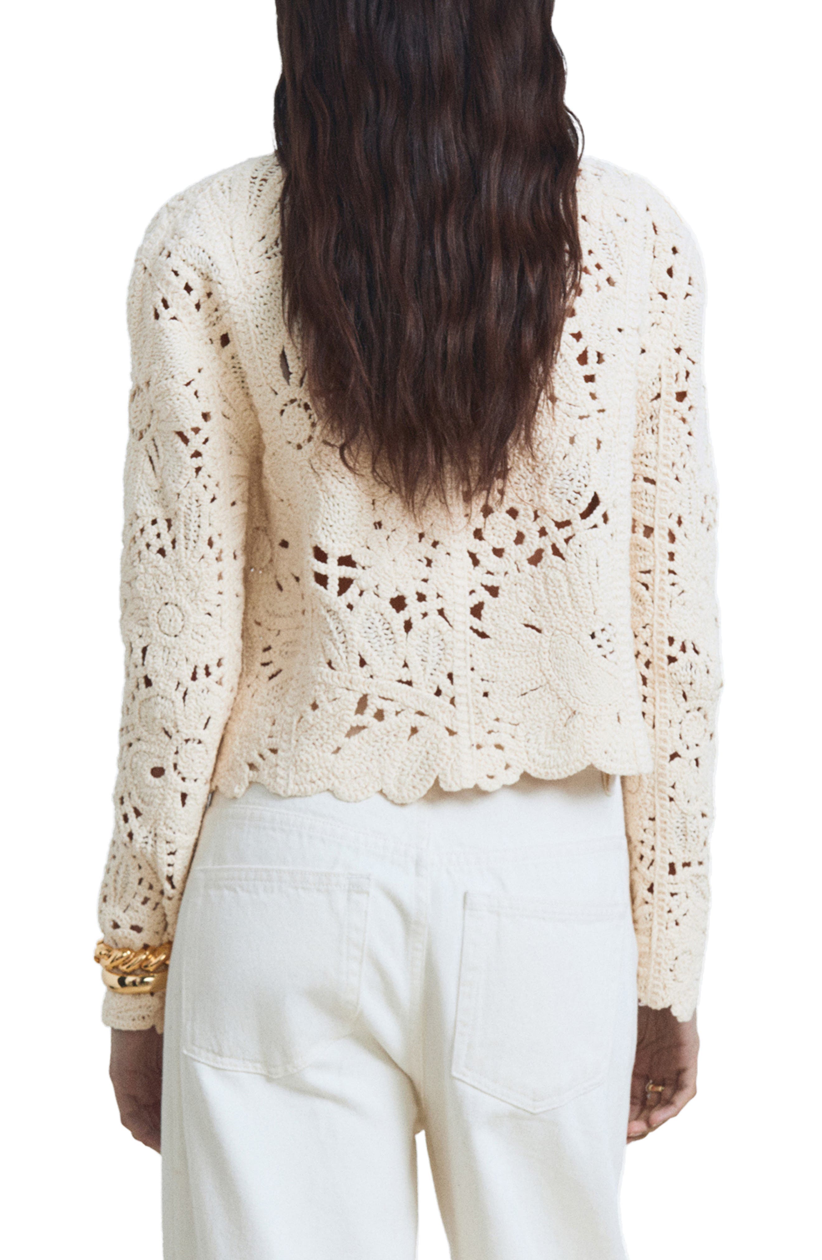 Open Knit Cardigan Jacket - image 2