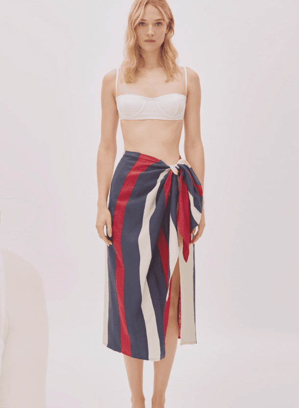 Soho Linen Wrap Skirt - image 1