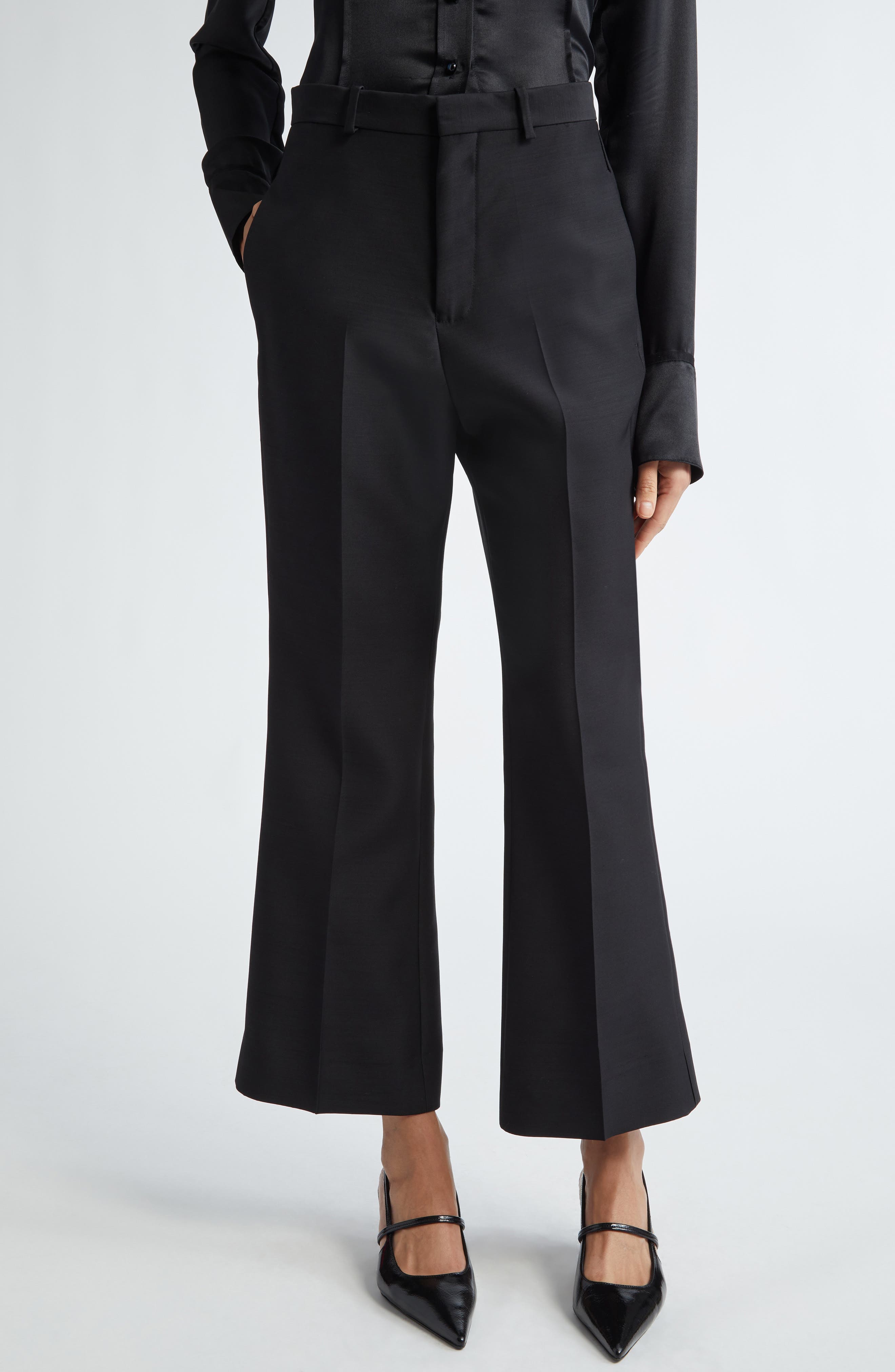 Credo Frill Organic Wool Flare Trousers - image 1