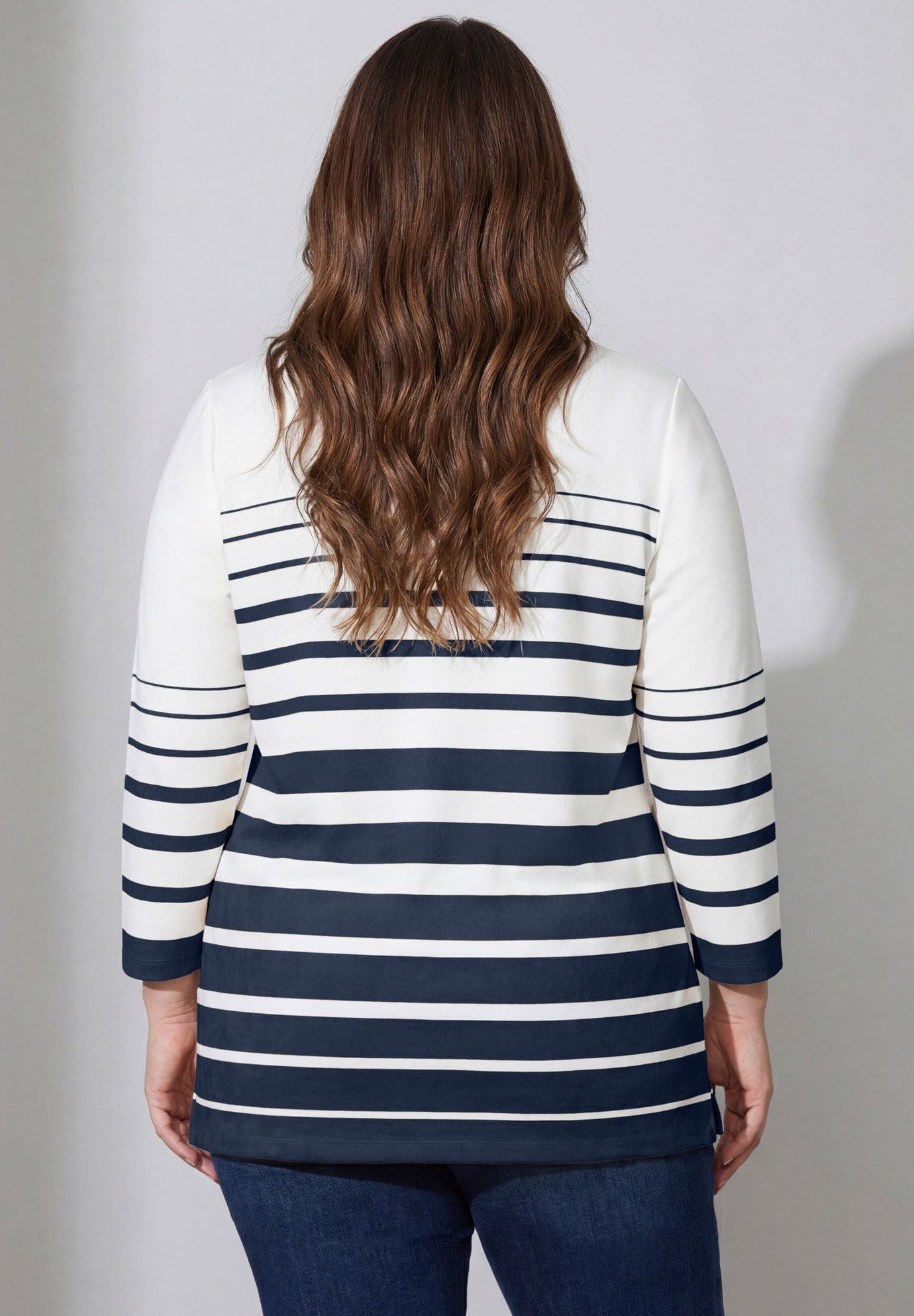 Stretch Cotton Lace-Up Boatneck Tunic - image 4