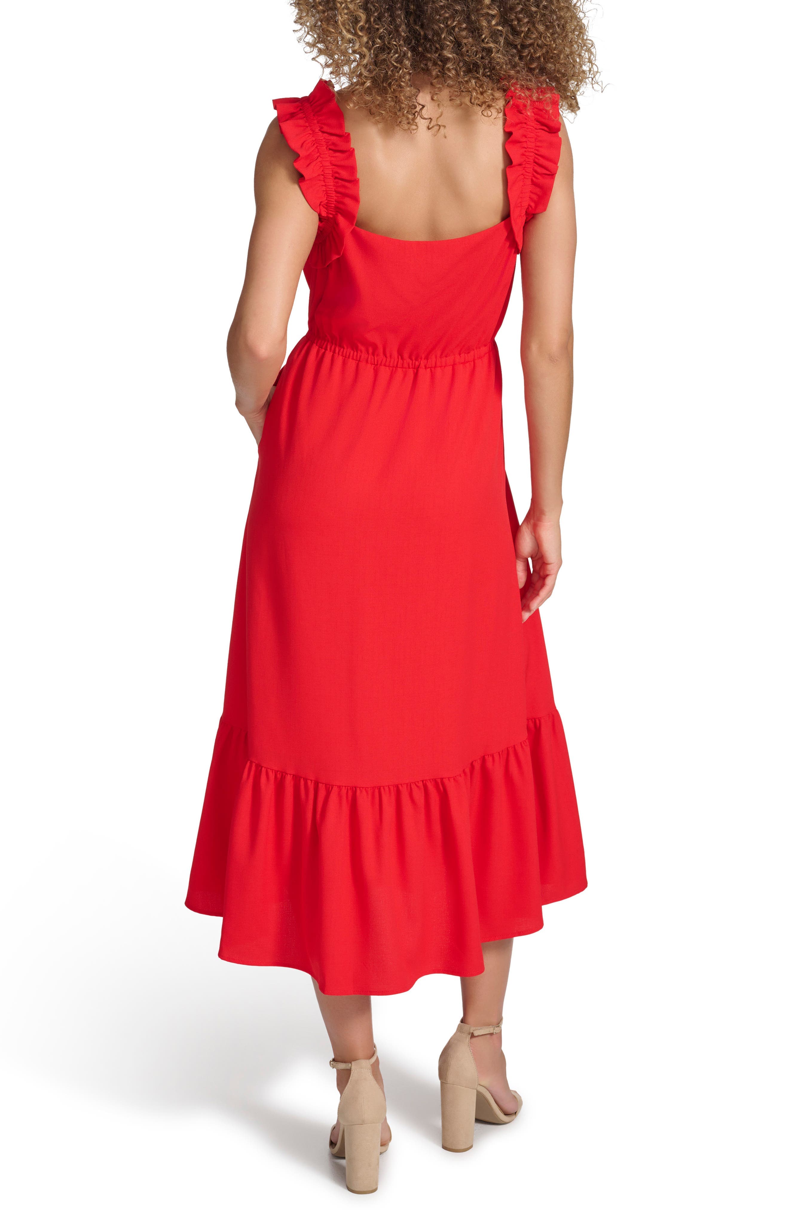 Ruffle Sleeveless Fit & Flare Midi Dress - image 2