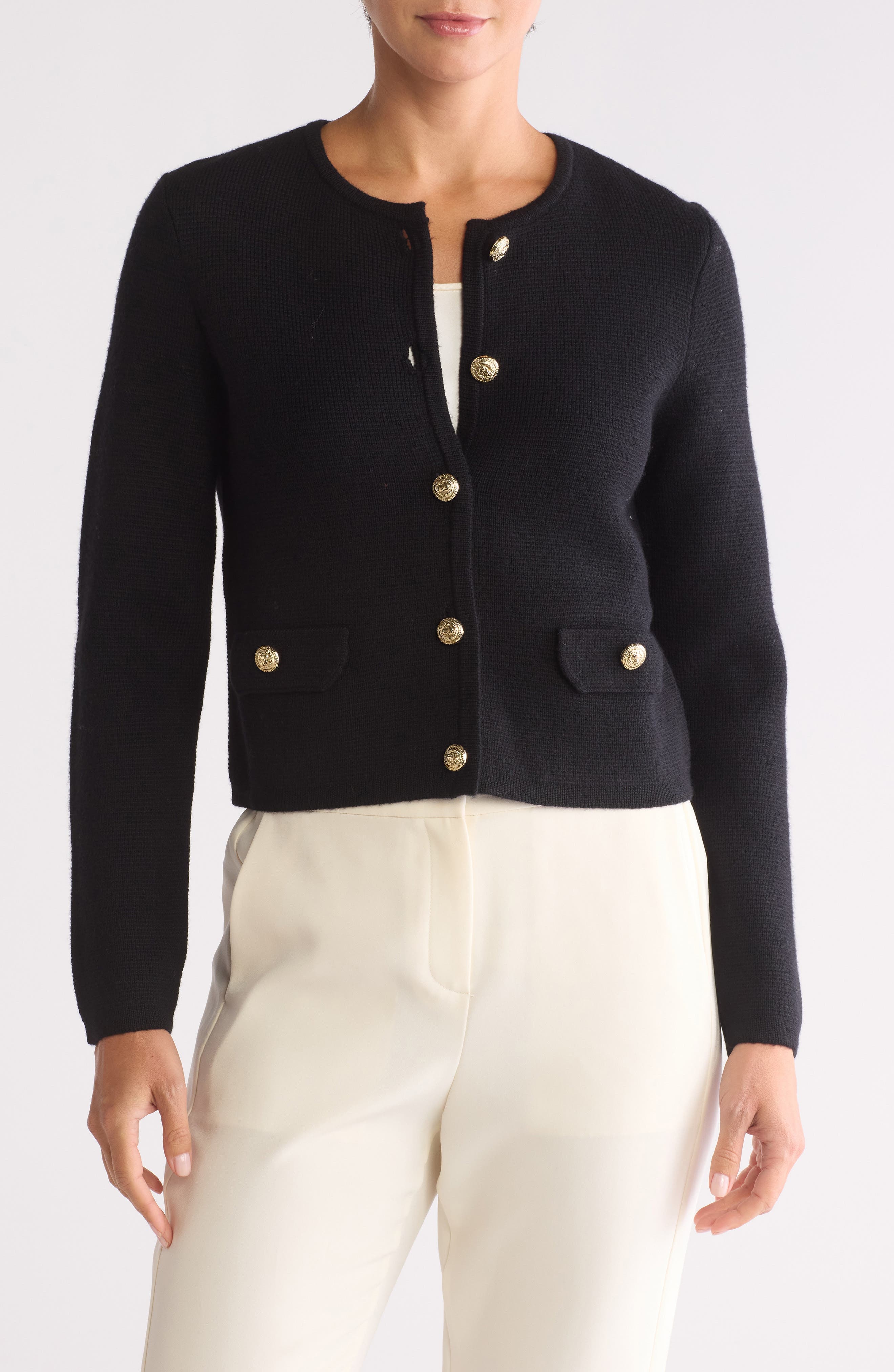 Crewneck Merino Wool Cardigan - image 1