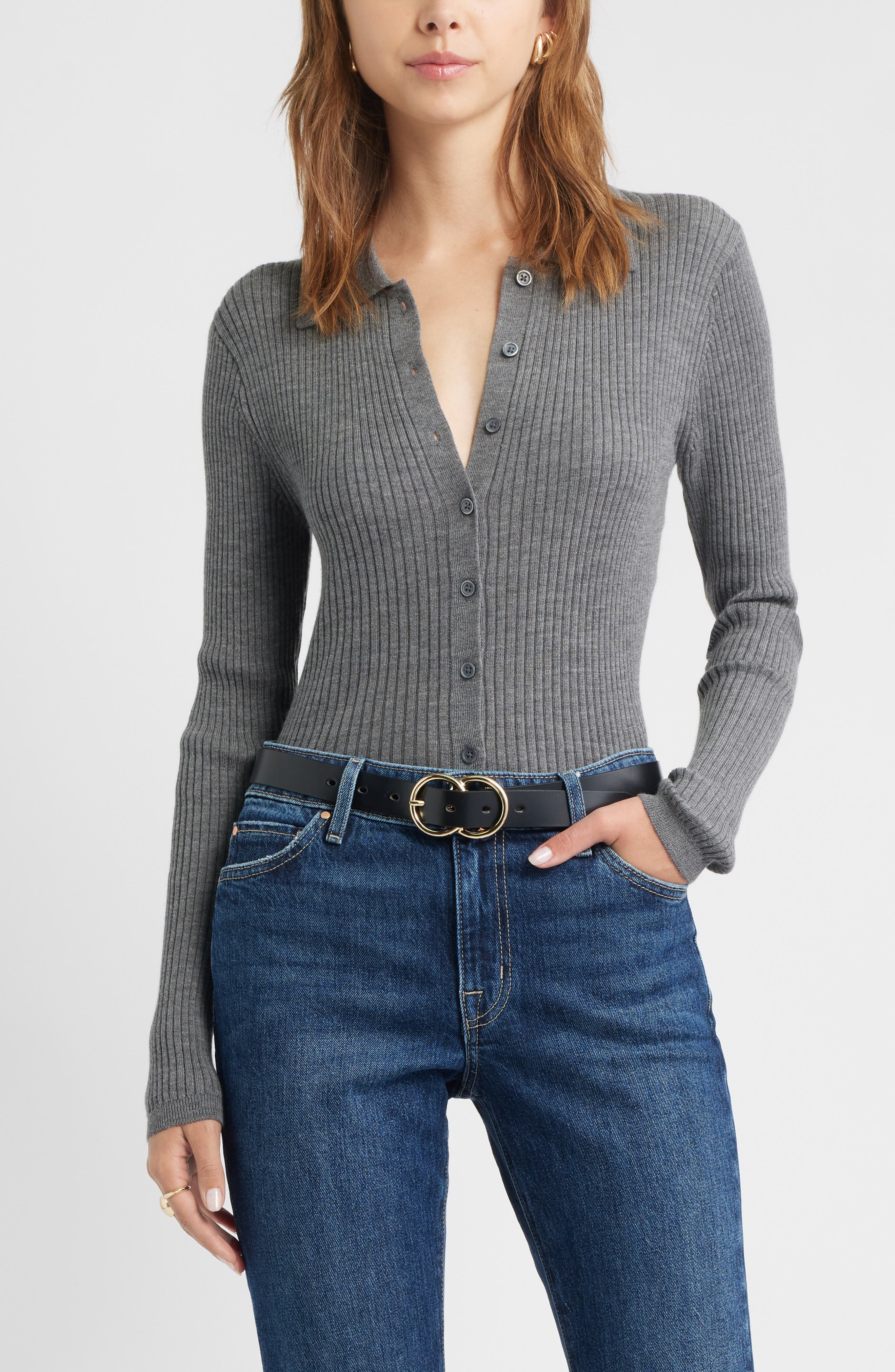 Collared Merino Wool Cardigan - image 1