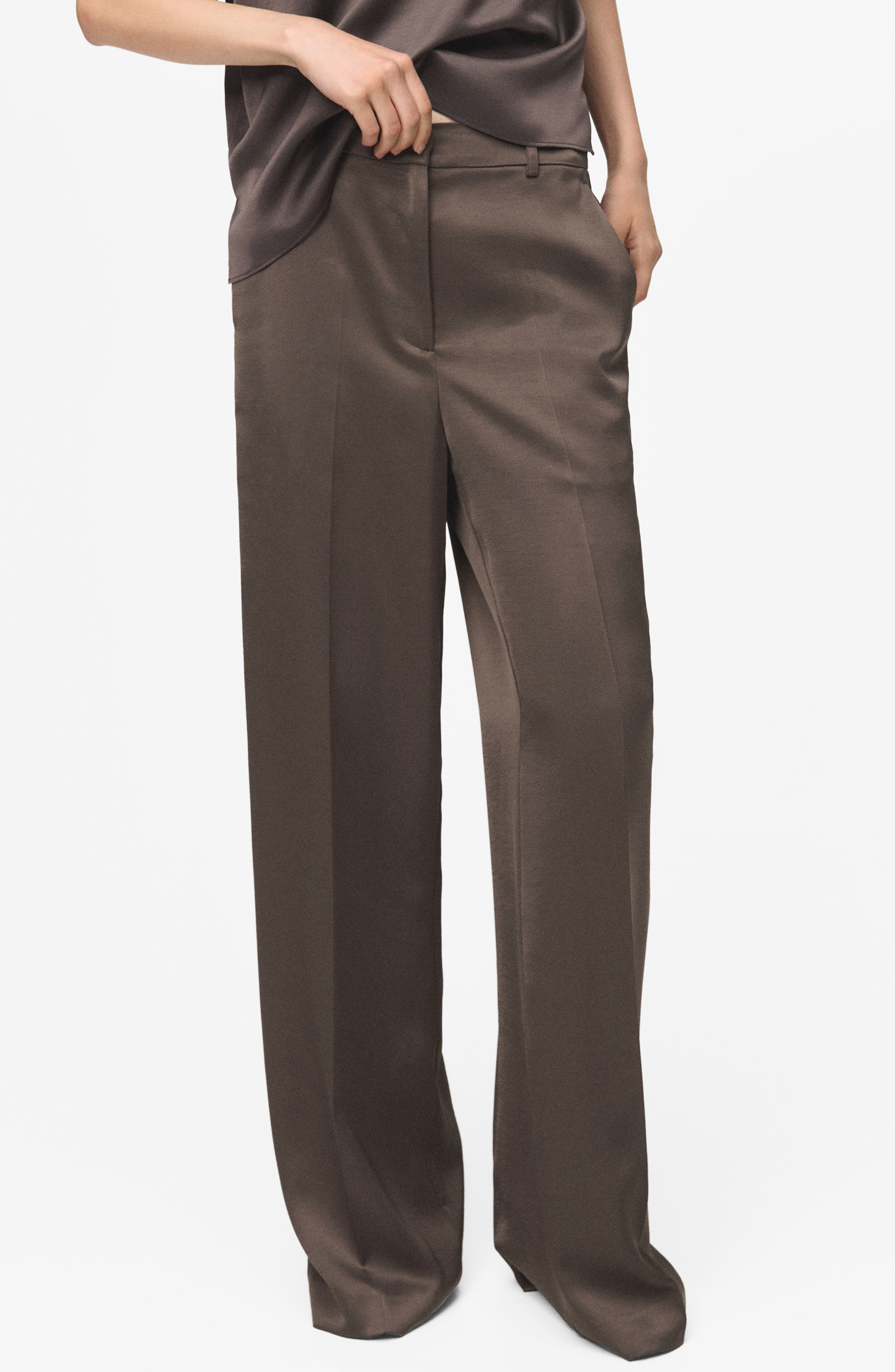 Straight Leg Satin Pants - image 1