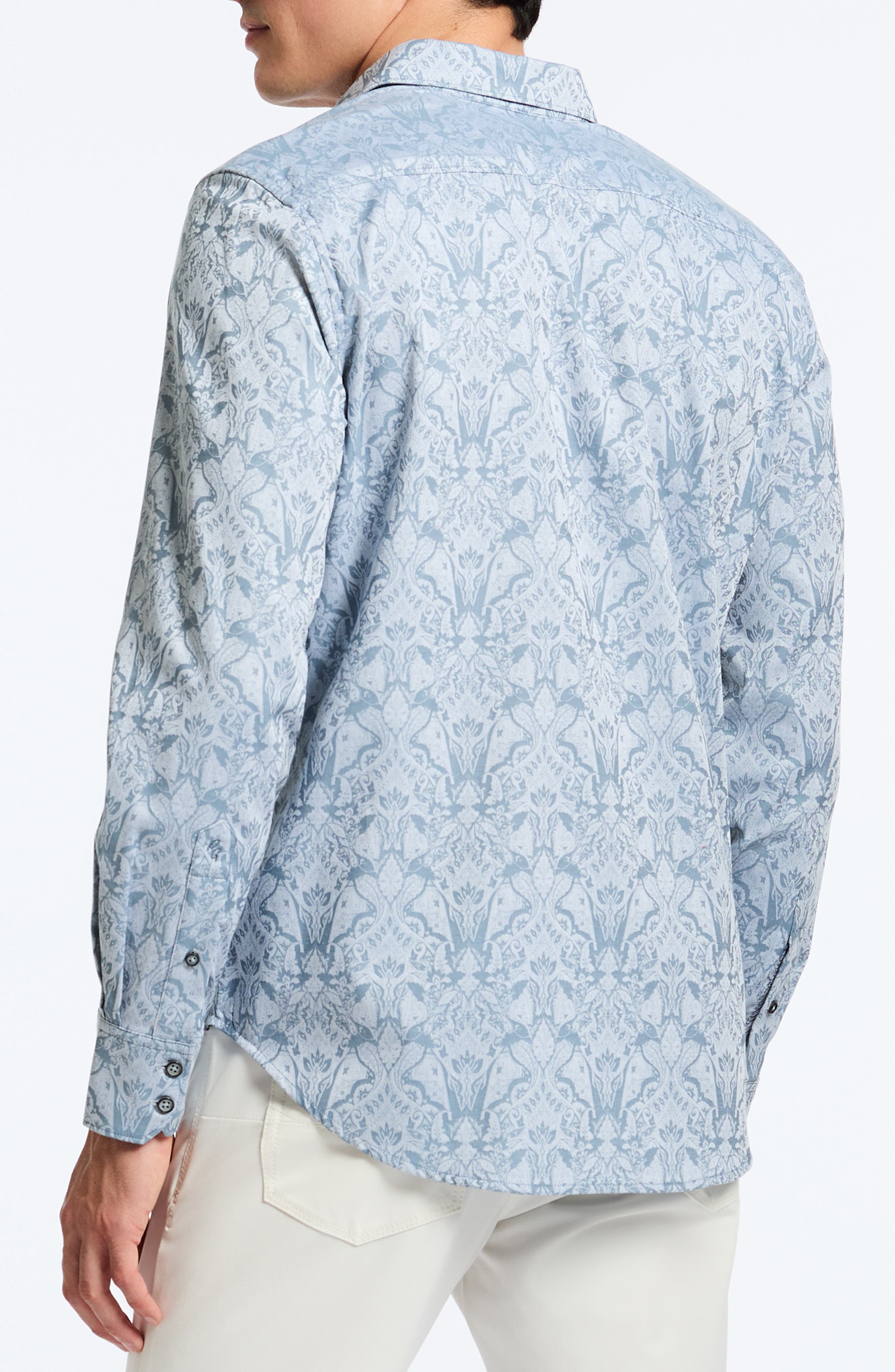 Highland Classic Fit Damask Cotton Button-Up Shirt - image 2