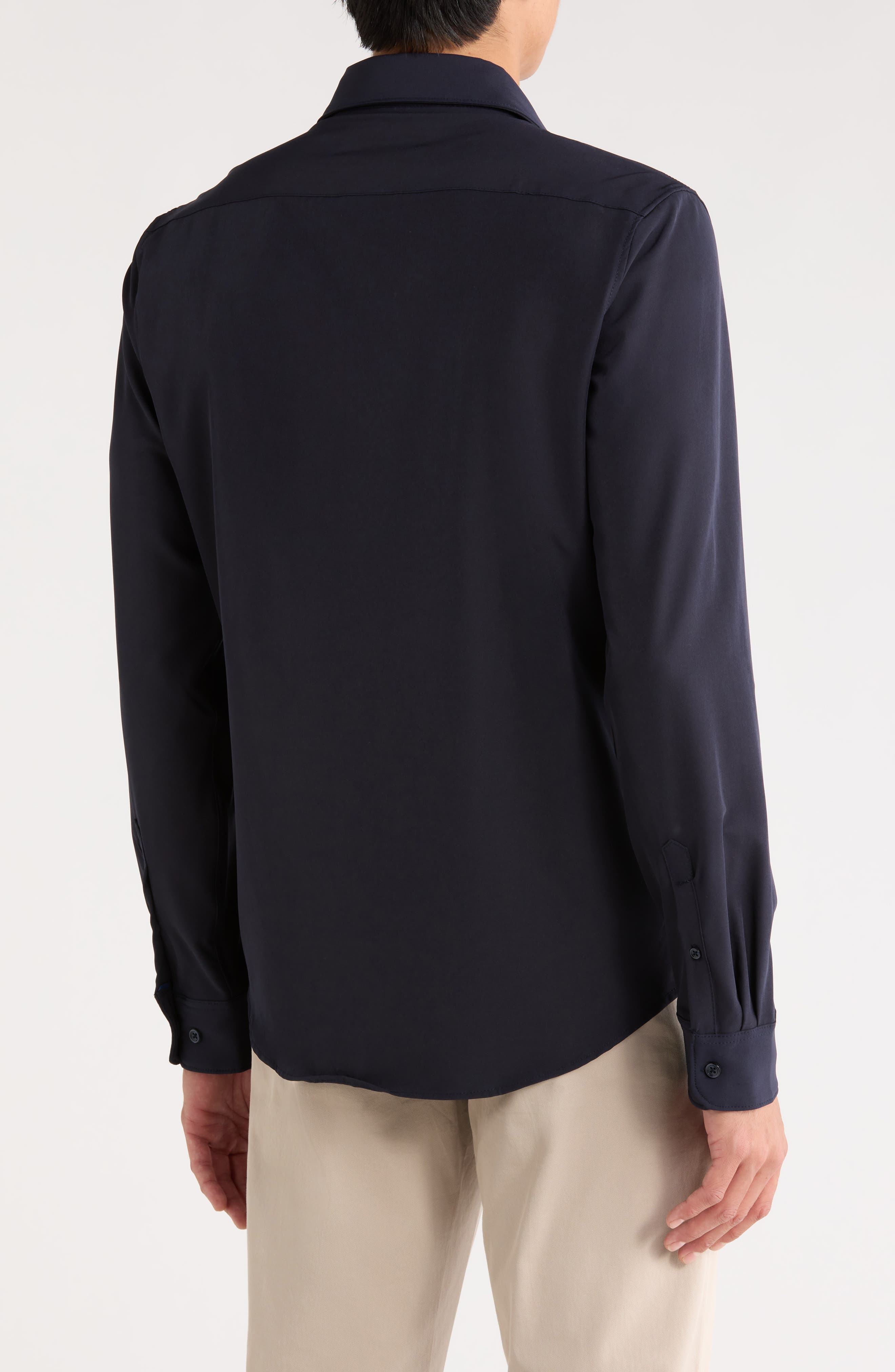 Solid Tech Button-Up Shirt - image 2