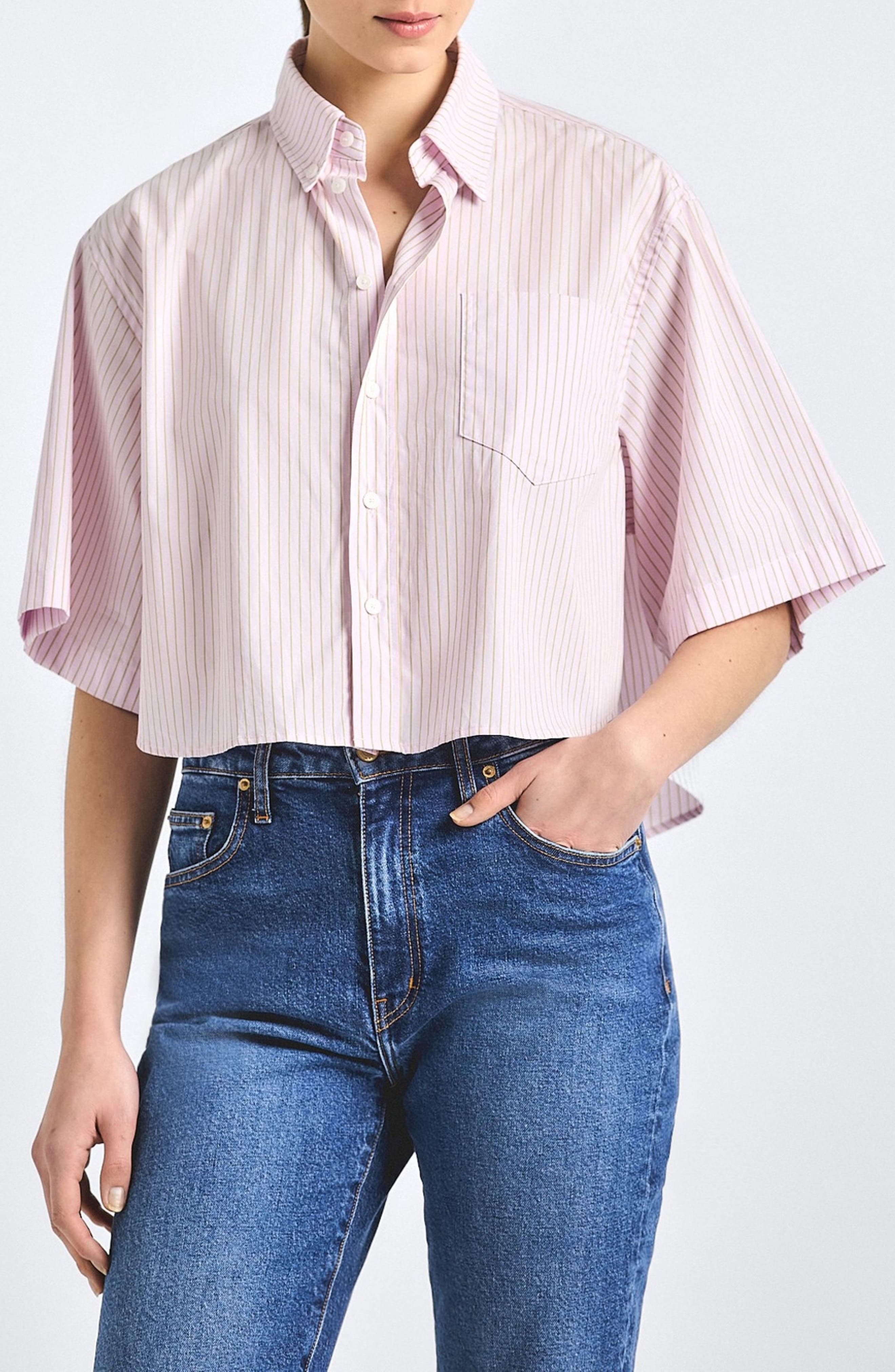 Ember Cropped Button-Up Shirt - image 1