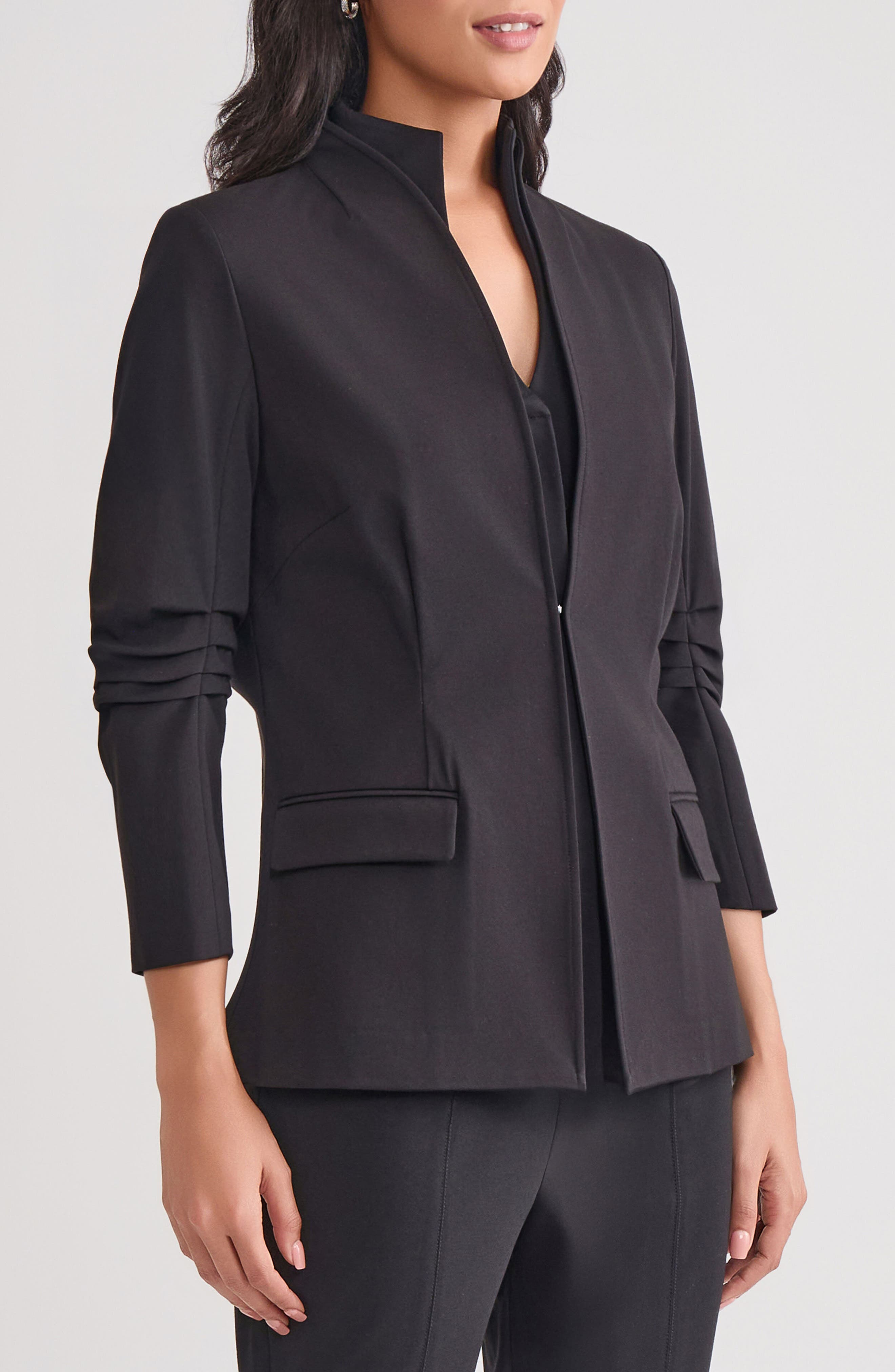 Ruched Sleeve Ponte Jacket - image 1