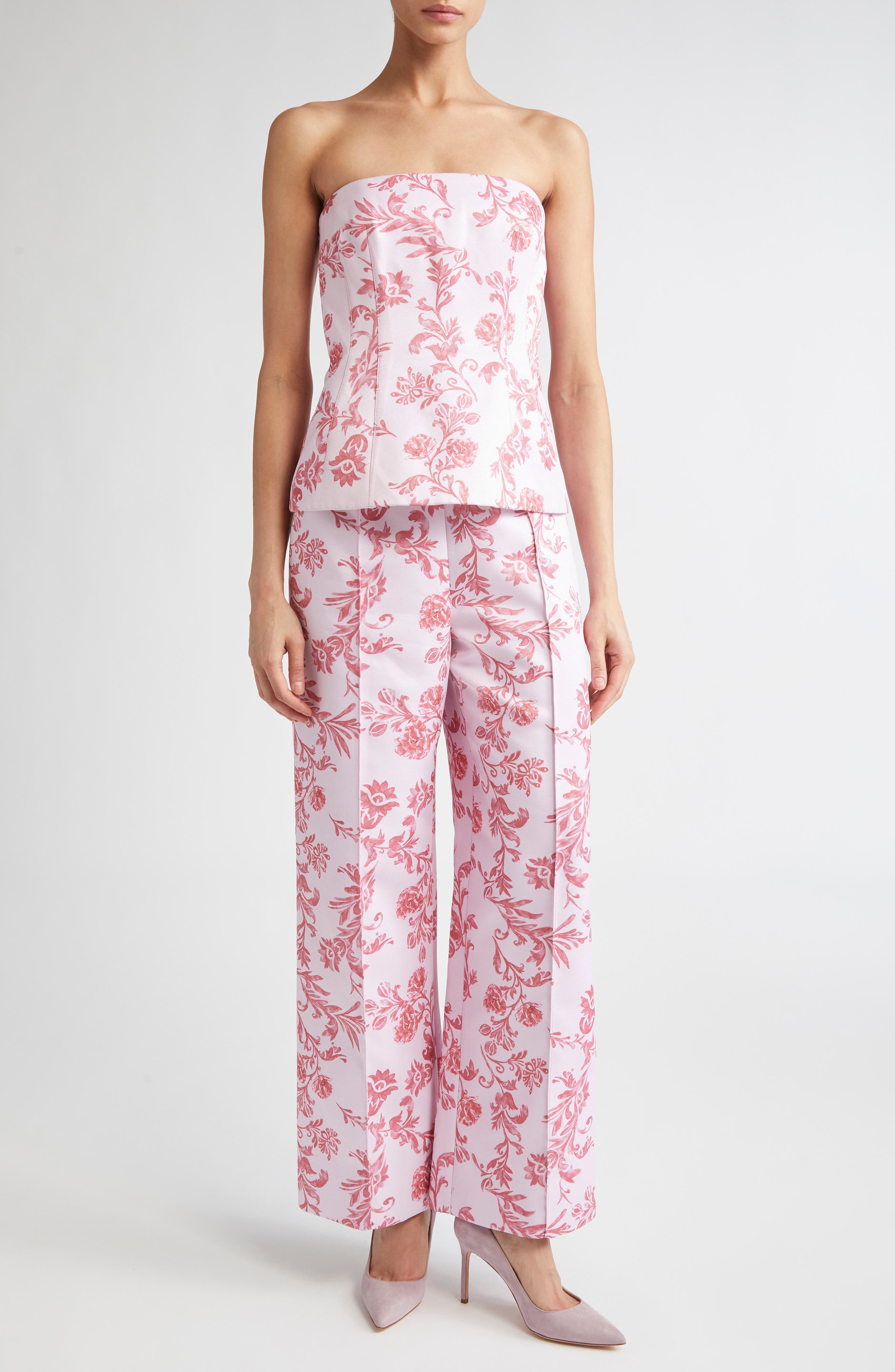 Daffy Floral Damask Taffeta Faille Pants - image 2