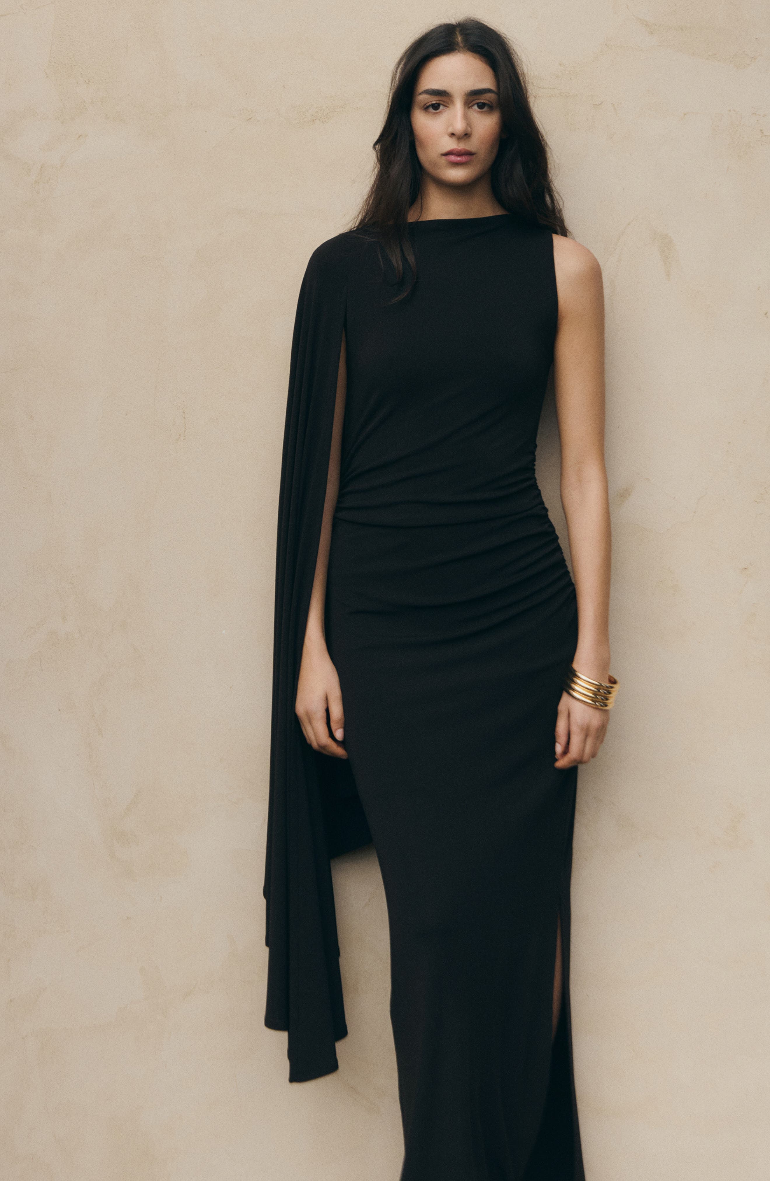 Asymmetric Cape Dress - image 2