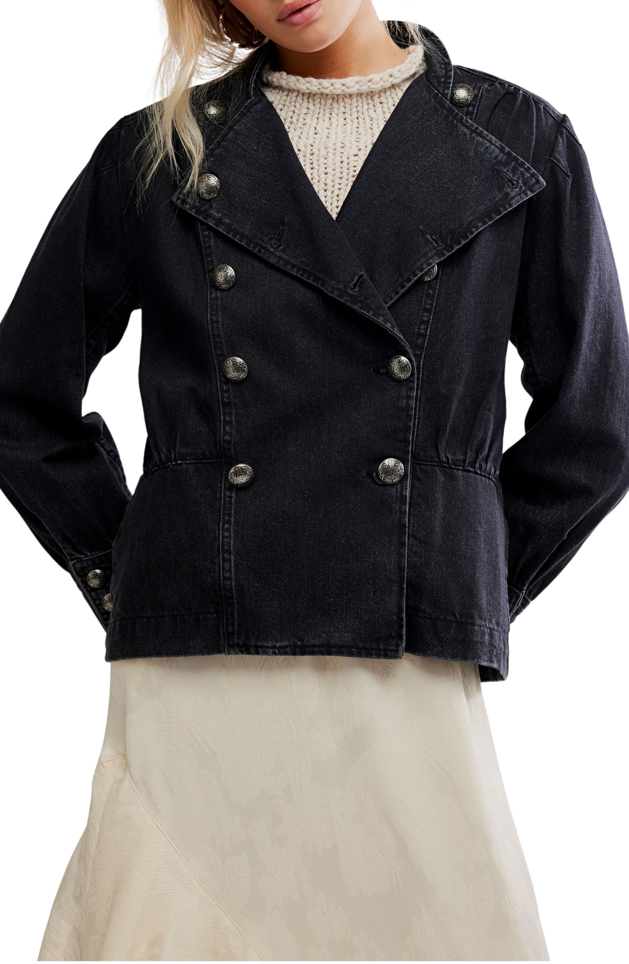 Imogene Double Breasted Denim Jacket - image 1