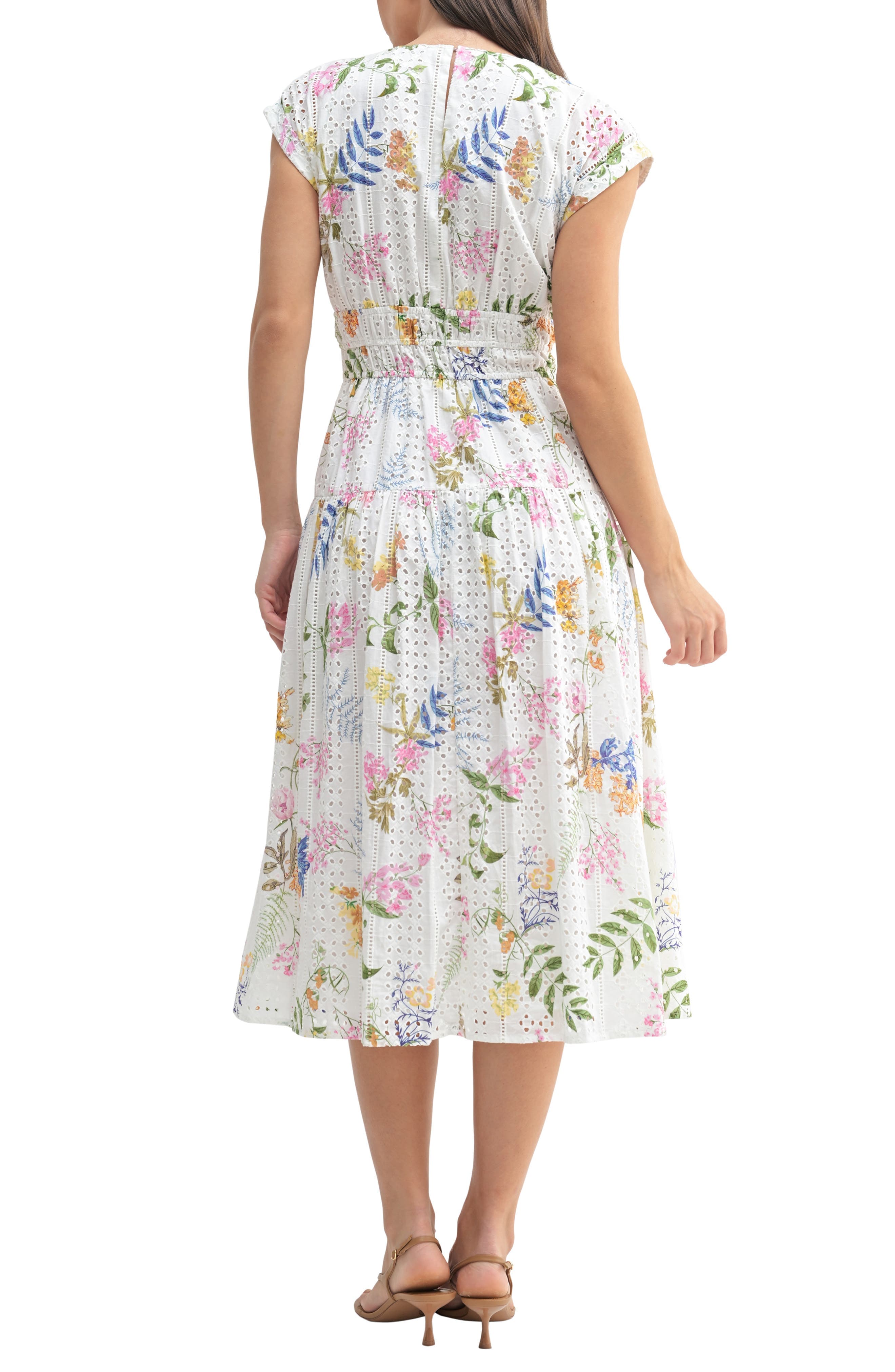 Eyelet A-Line Midi Dress - image 2