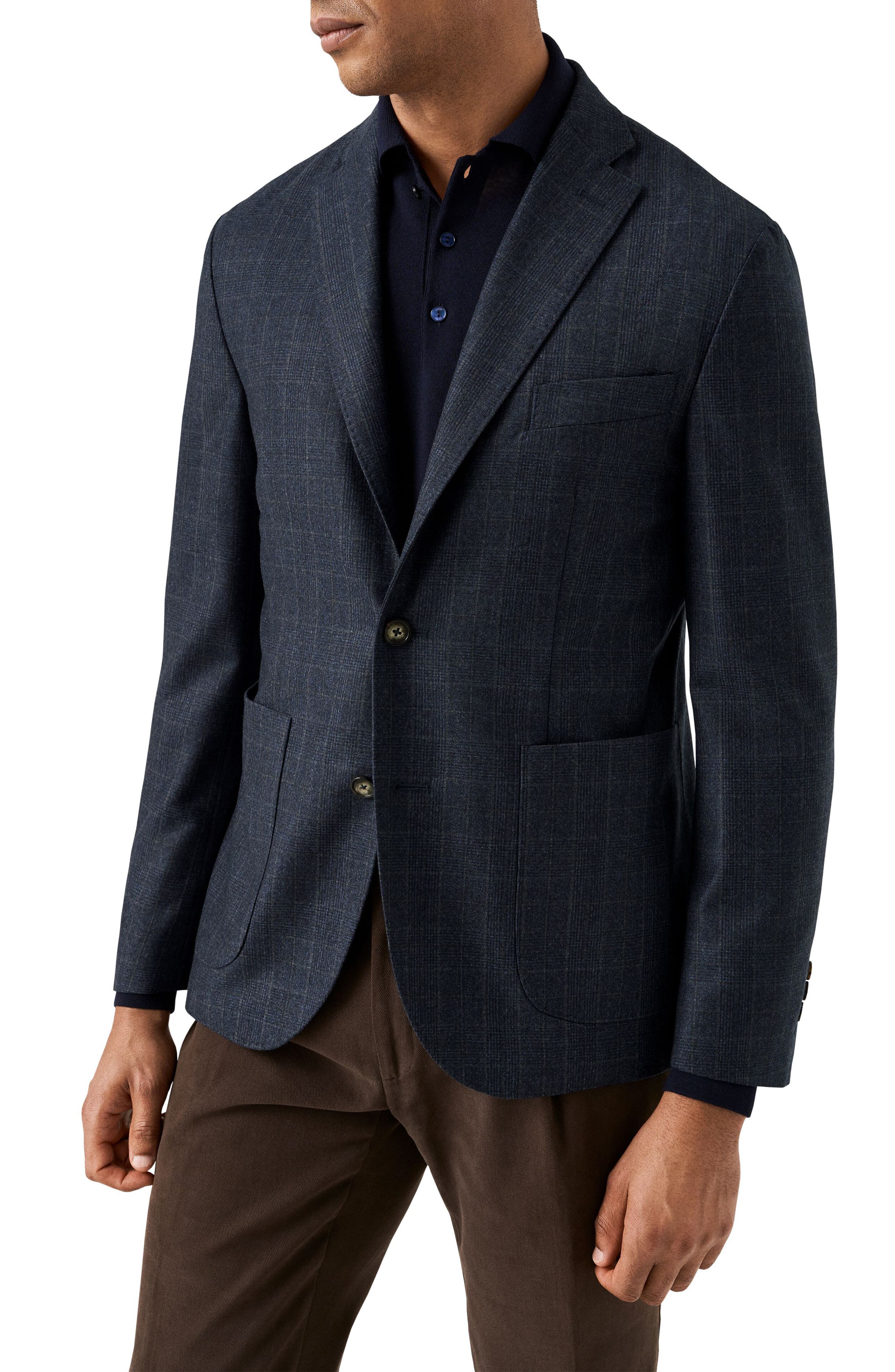Check Wool Soft Sport Coat - image 1