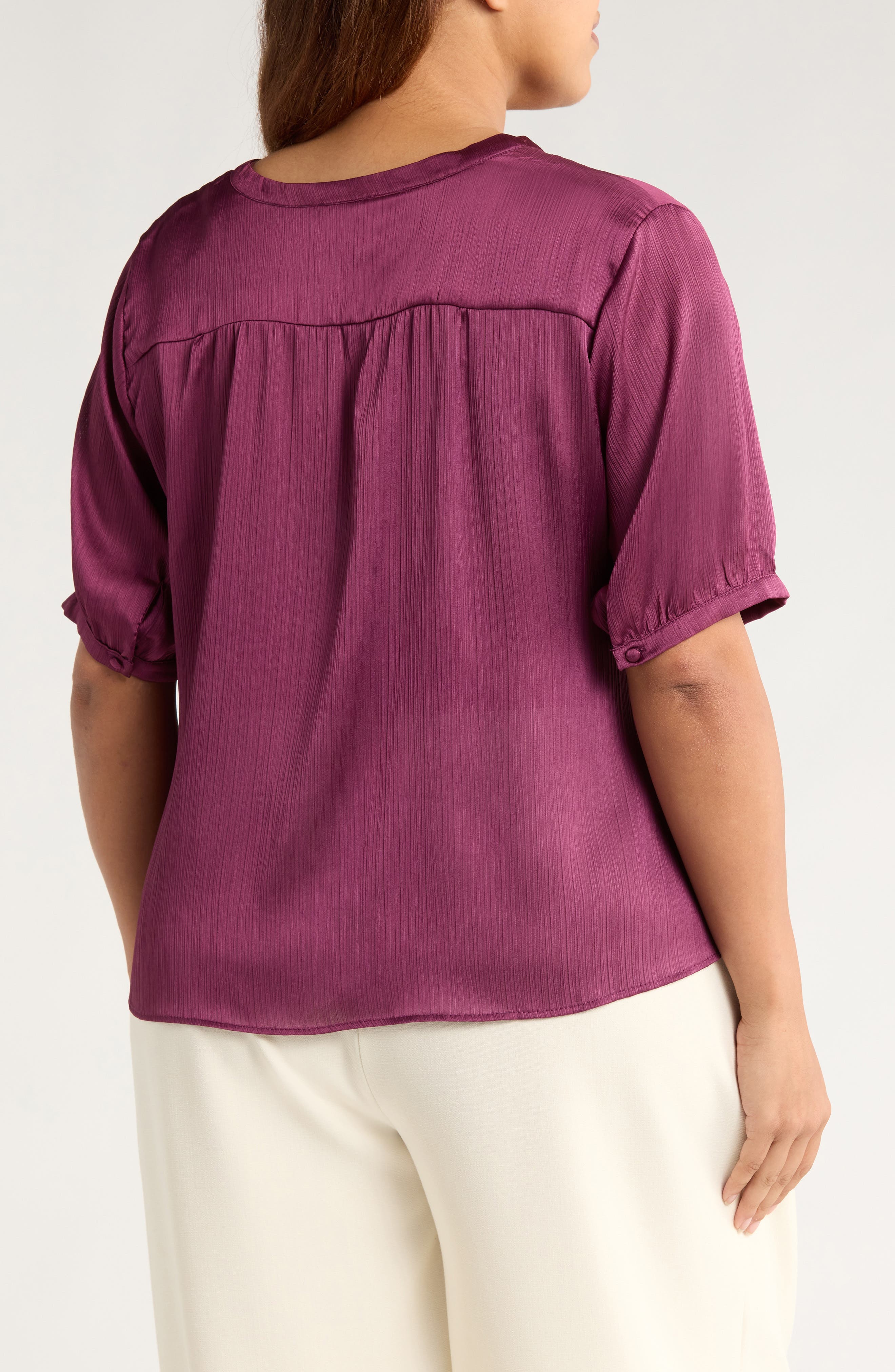 Tie Front Satin Top - image 2