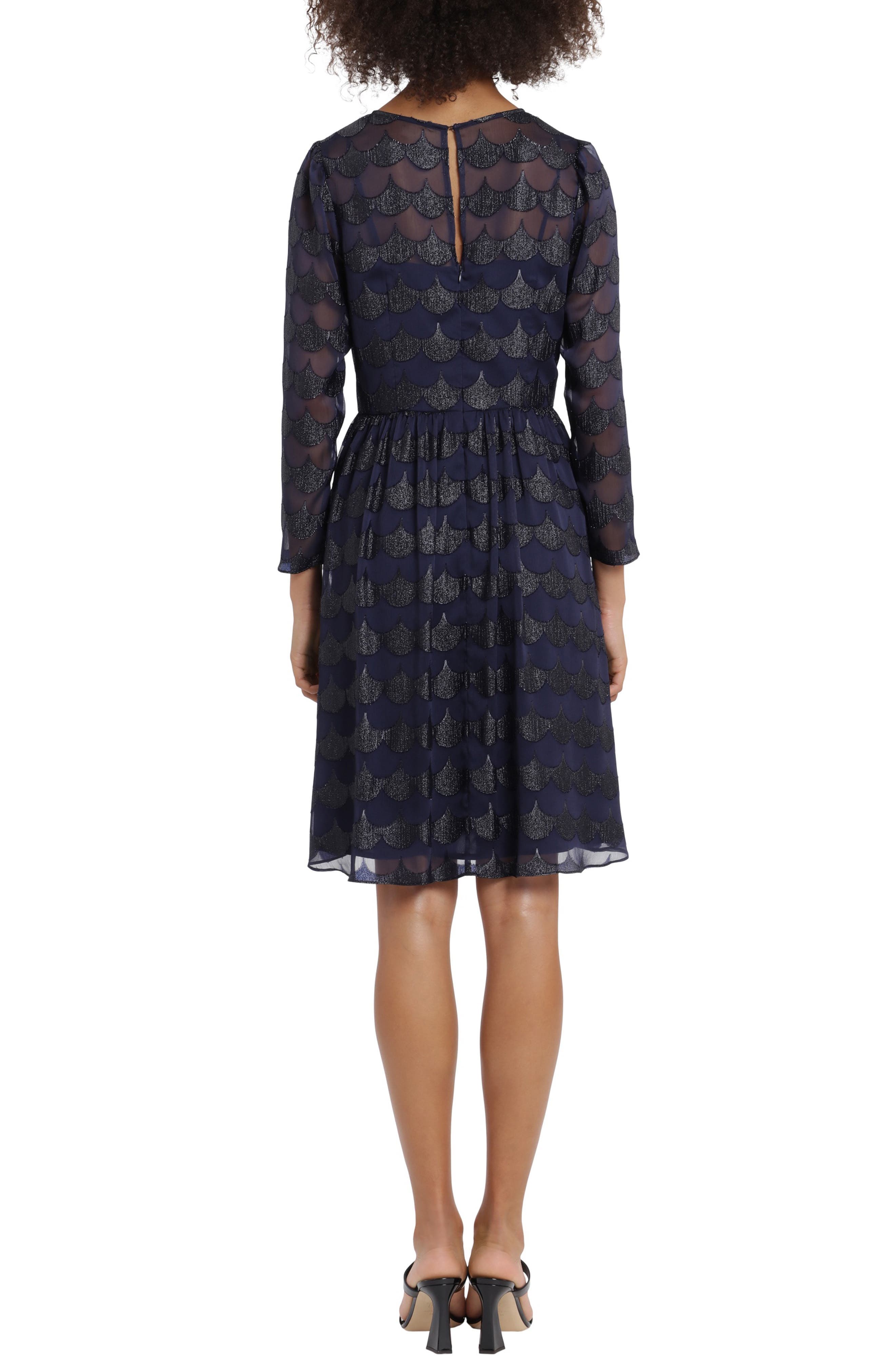 Scallop Burnout Long Sleeve Dress - image 2