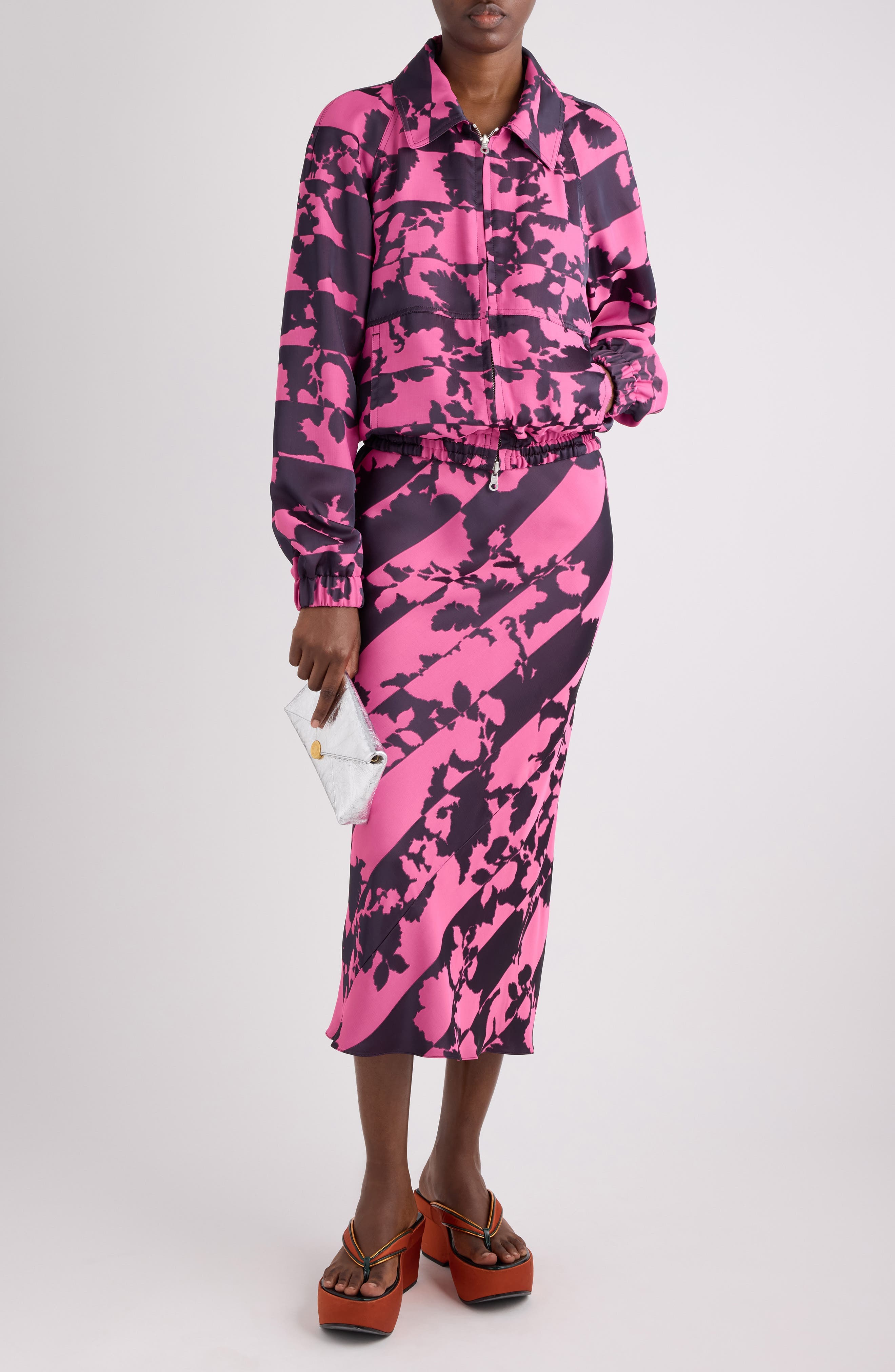 Vinnia Reversible Floral Jacquard Blouson Jacket - image 2
