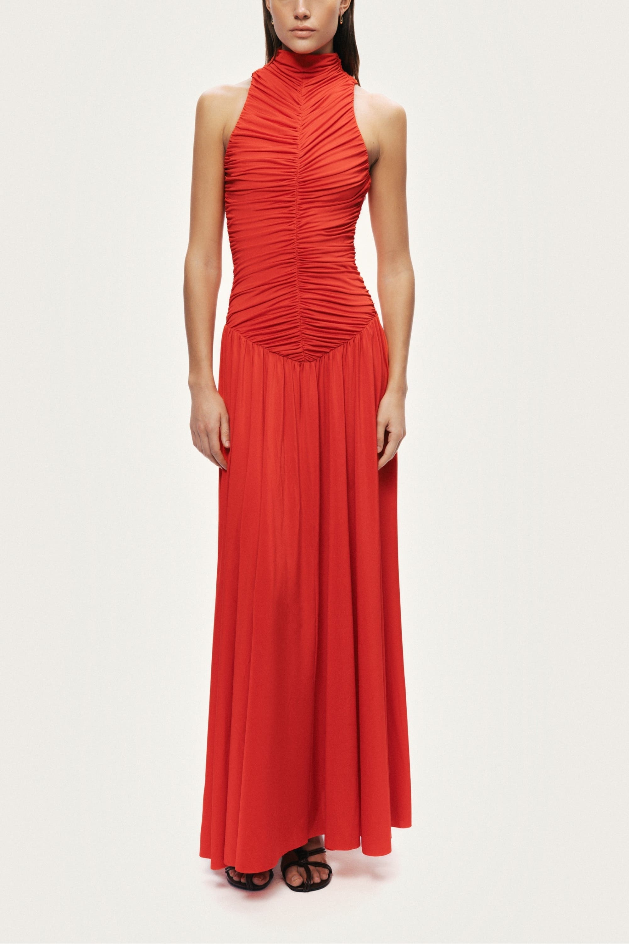 Ruched High-Neck Maxi Dress - image 5