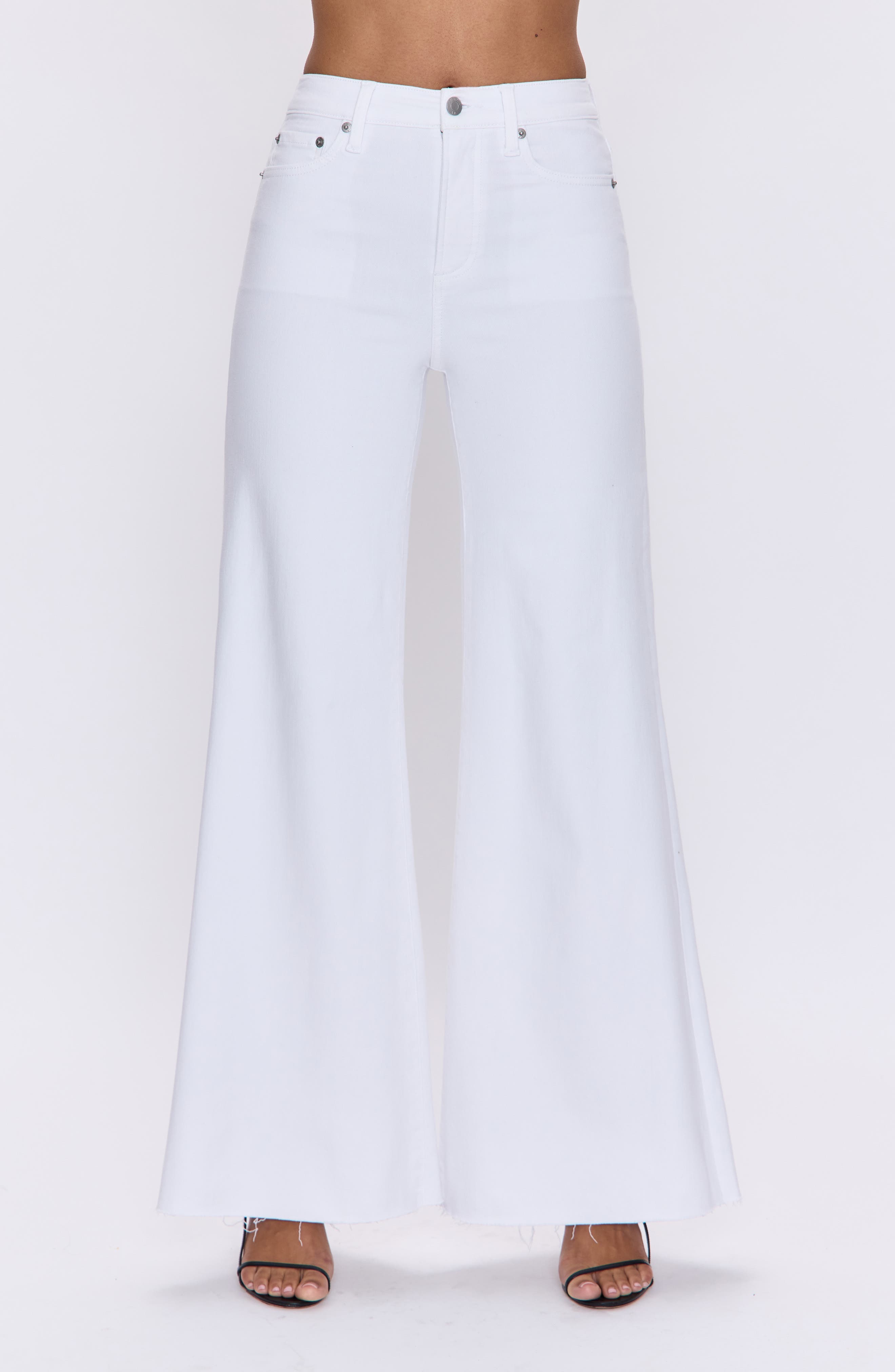 Izzy High Waist Raw Hem Wide Leg Jeans - image 1