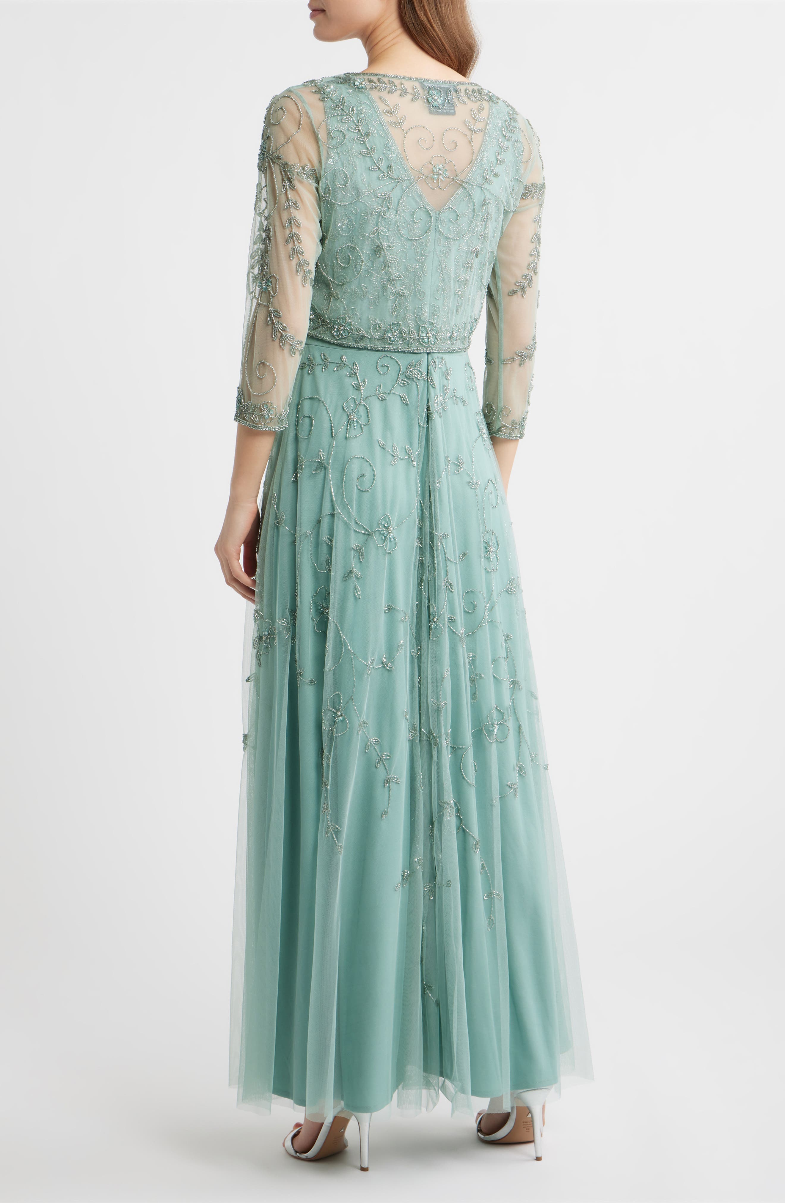 Beaded Mesh Gown with Jacket - image 4