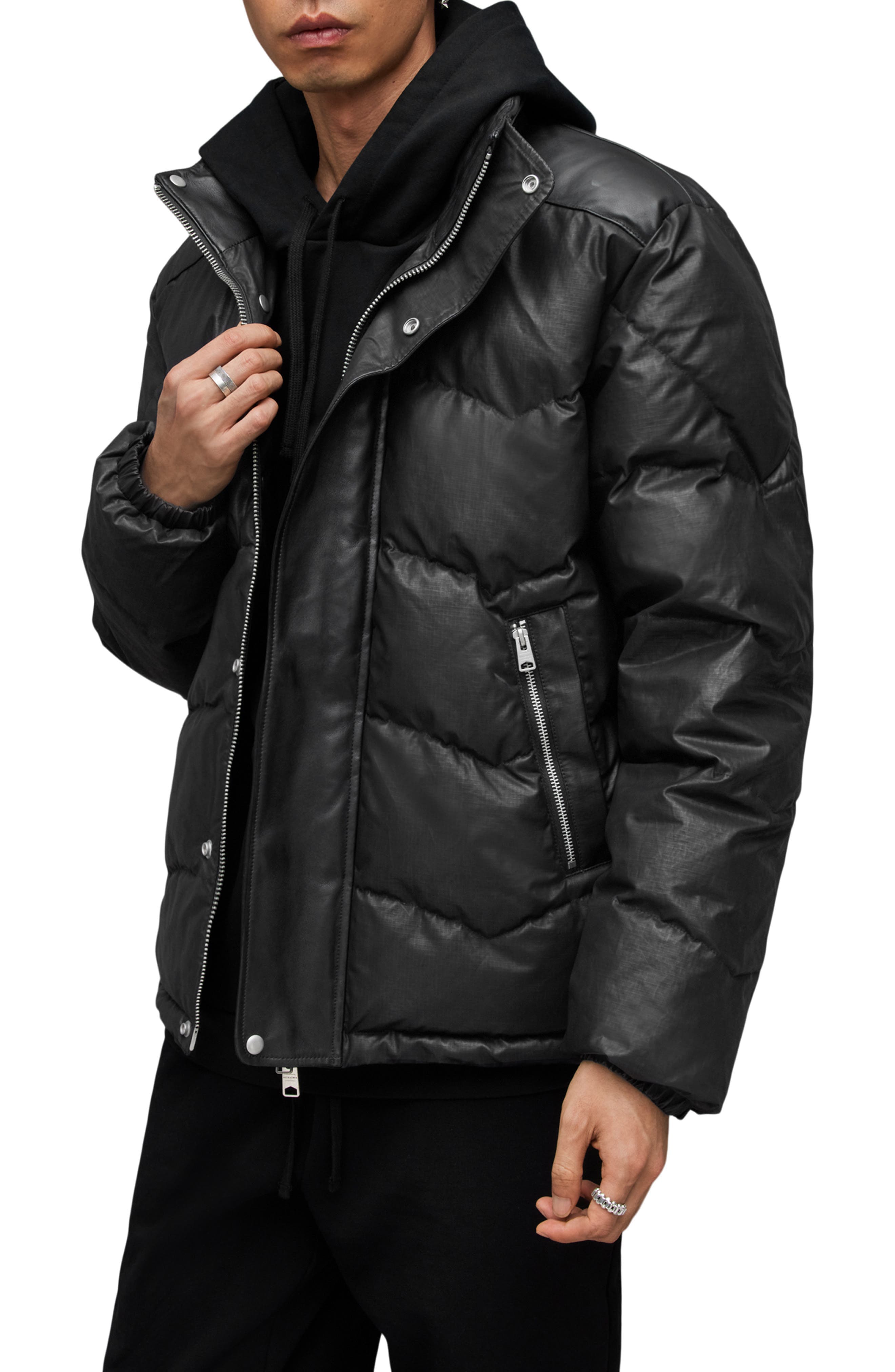Altair Waxed Puffer Jacket with Stowaway Hood - image 1