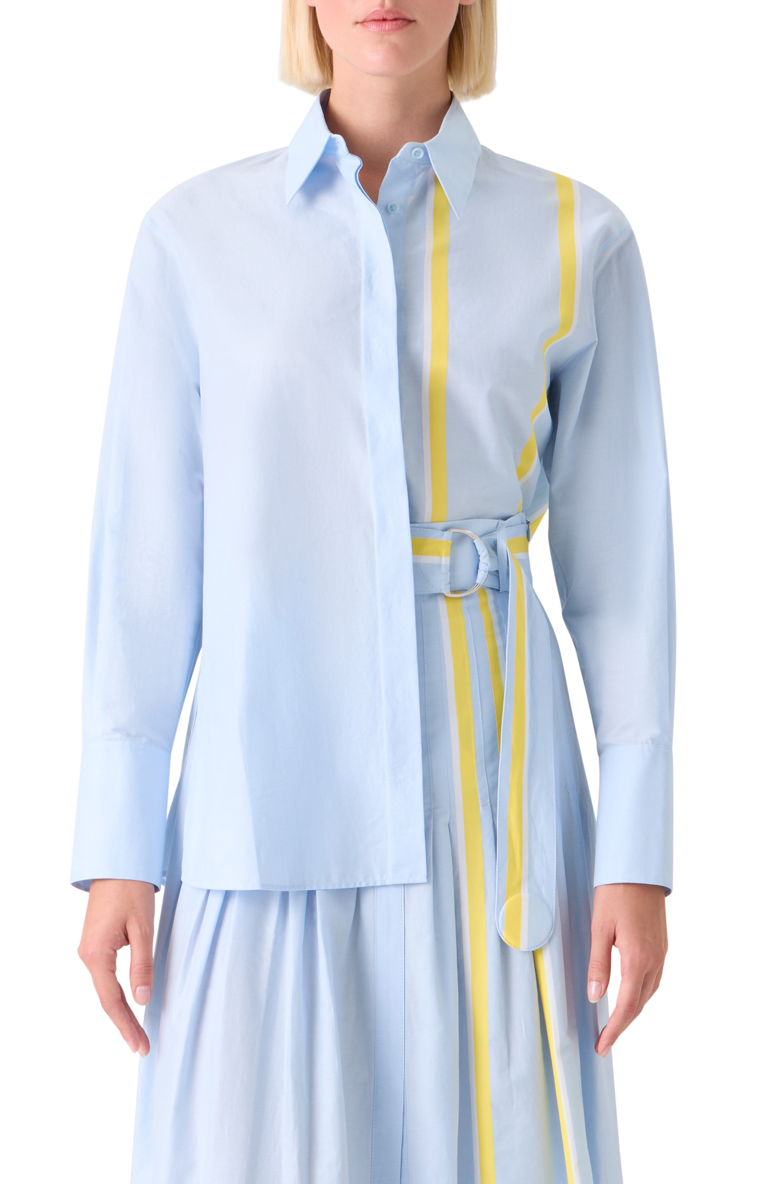 Stripe Chambray Button-Up Shirt - image 1